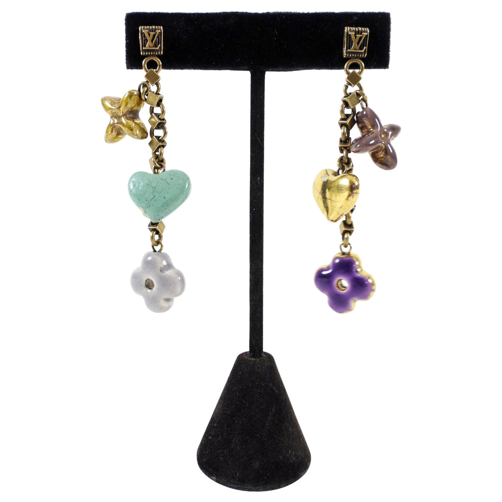 Louis Vuitton Ceramic Pendant Drop Earrings