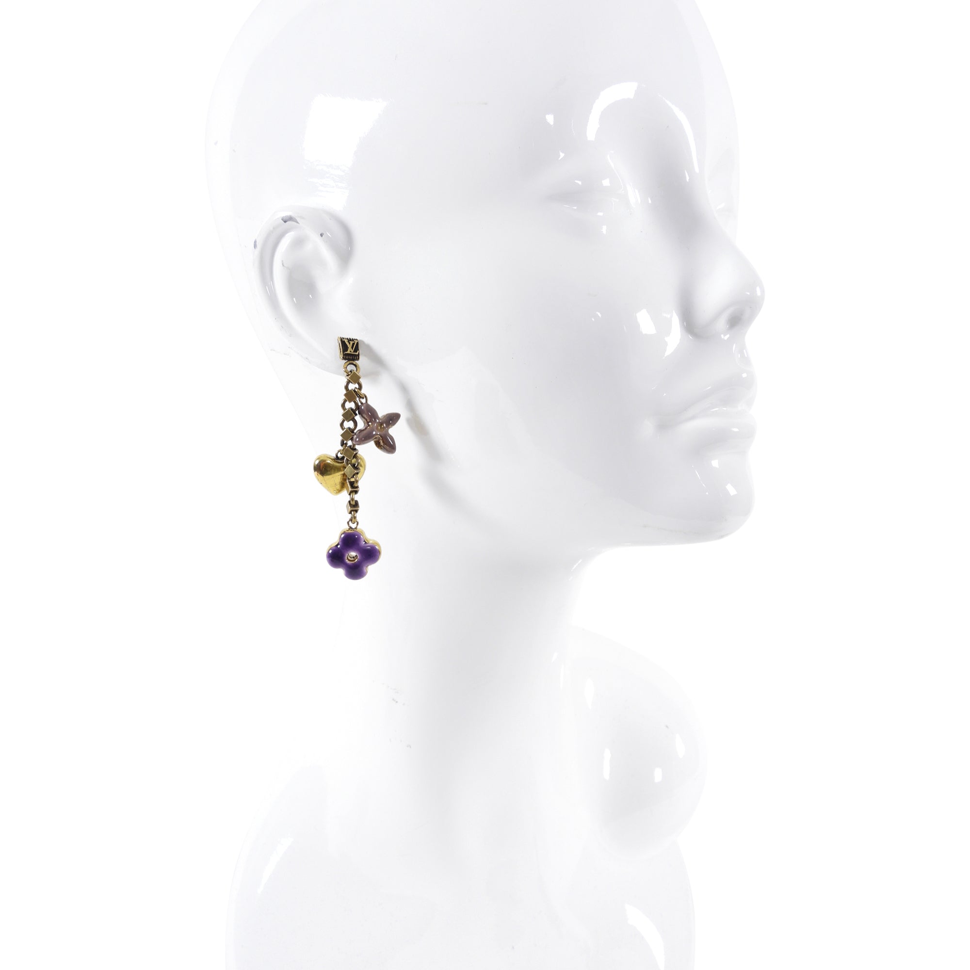 Louis Vuitton Ceramic Pendant Drop Earrings