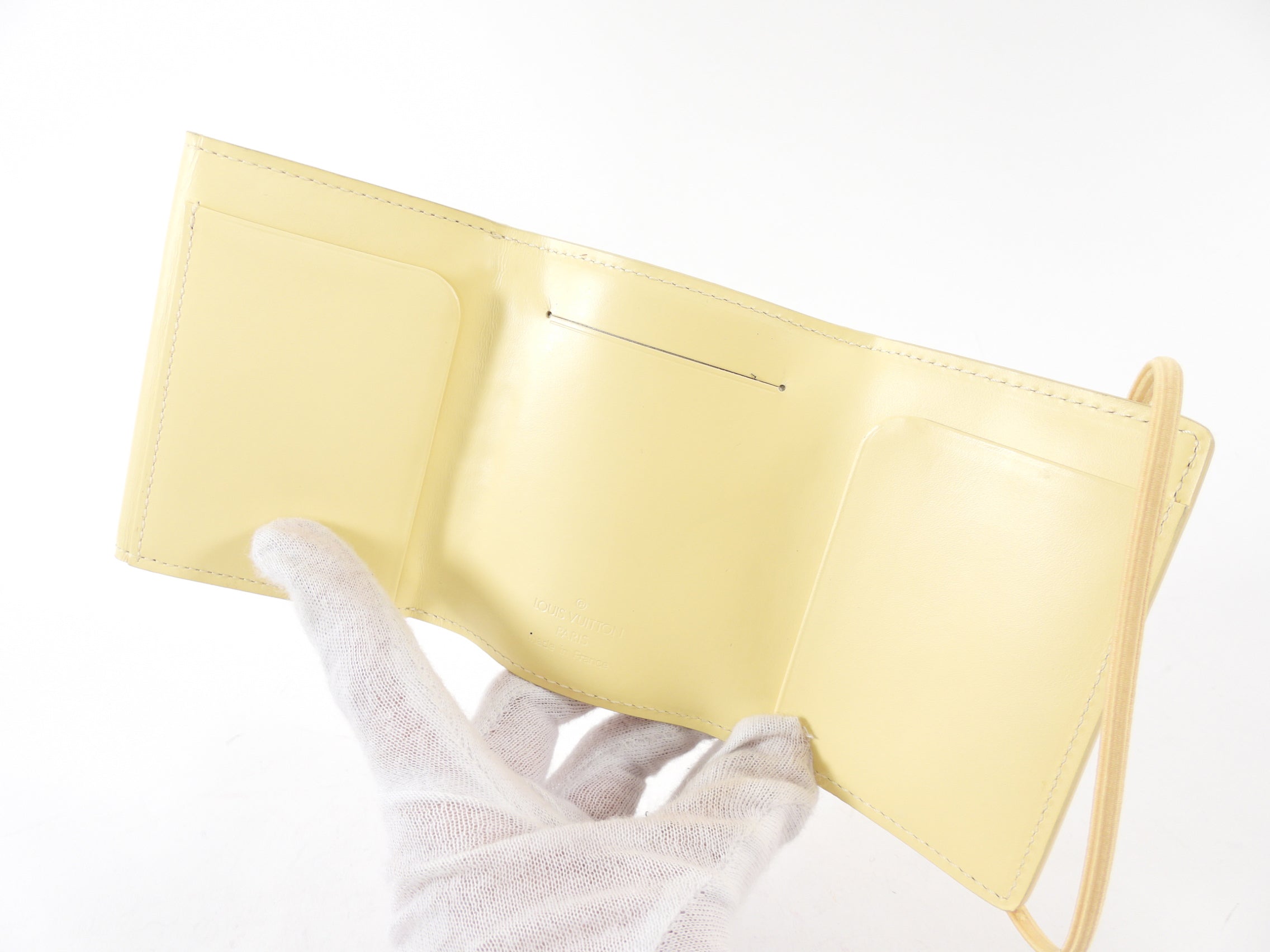 Louis Vuitton Light Yellow Epi Elastique Compact Wallet