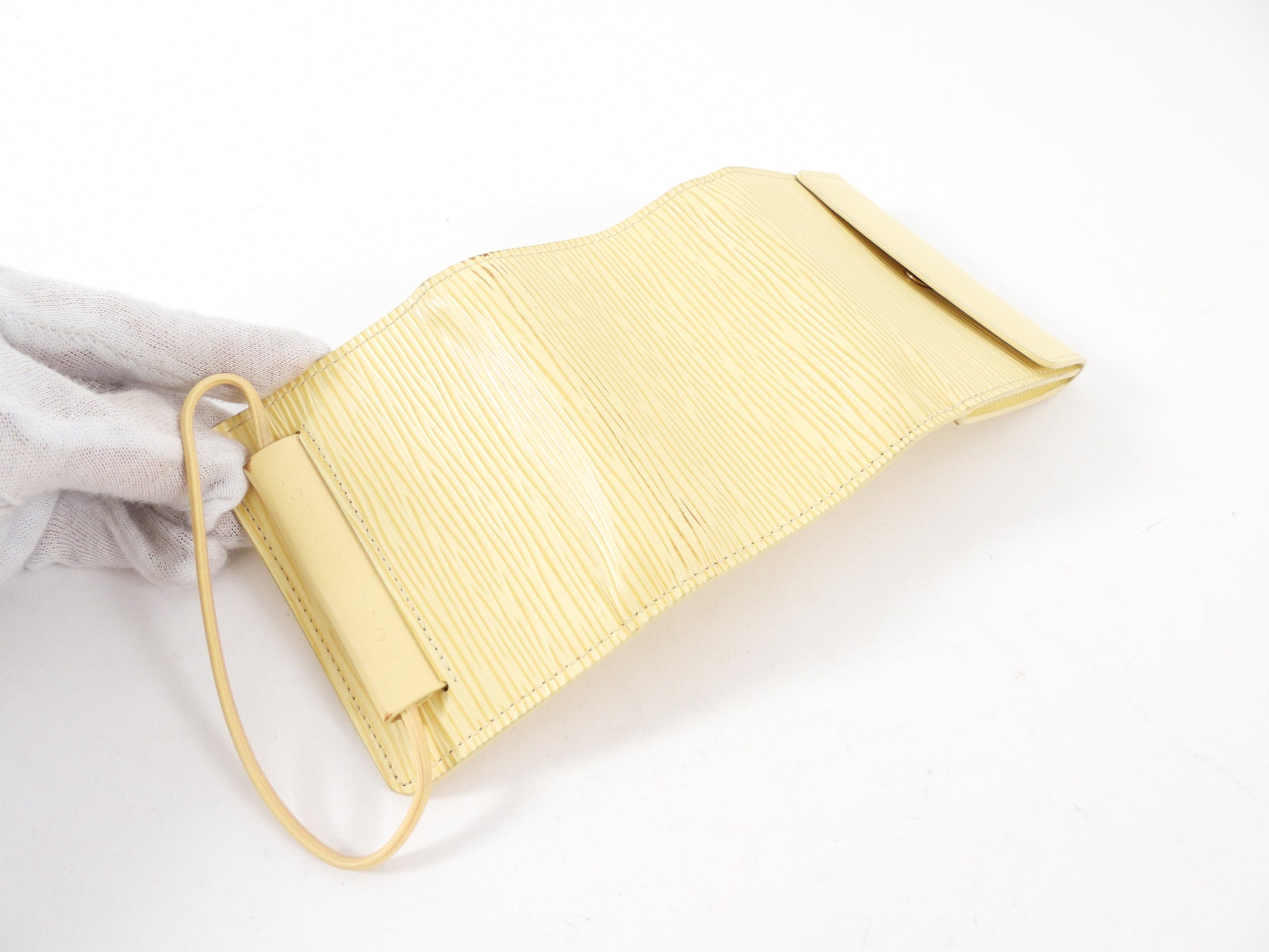 Louis Vuitton Light Yellow Epi Elastique Compact Wallet