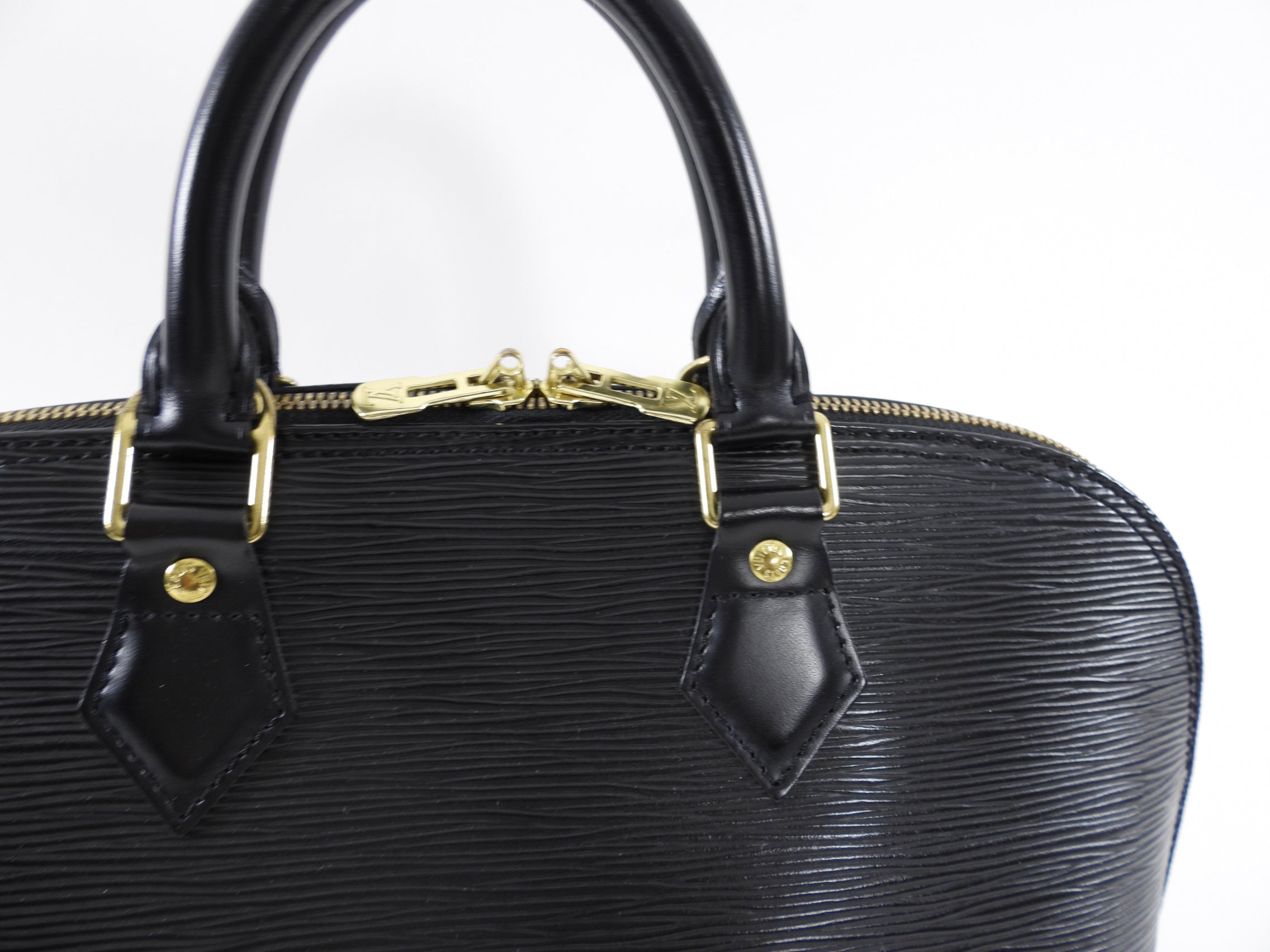 Louis Vuitton Vintage 2002 Black Epi Leather Alma PM Bag