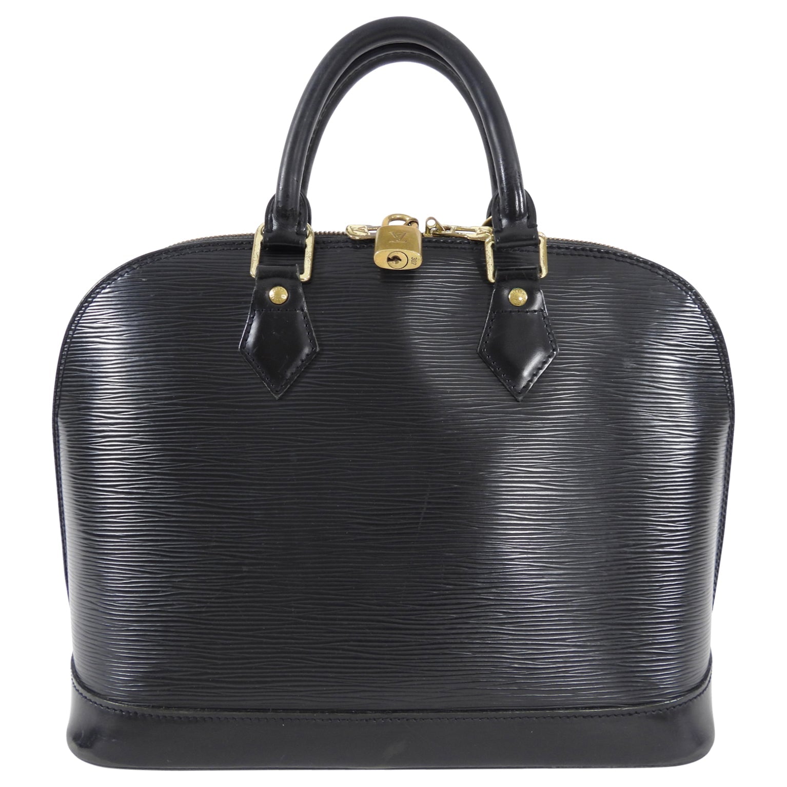 Louis Vuitton Black Epi Alma PM Domed Bag
