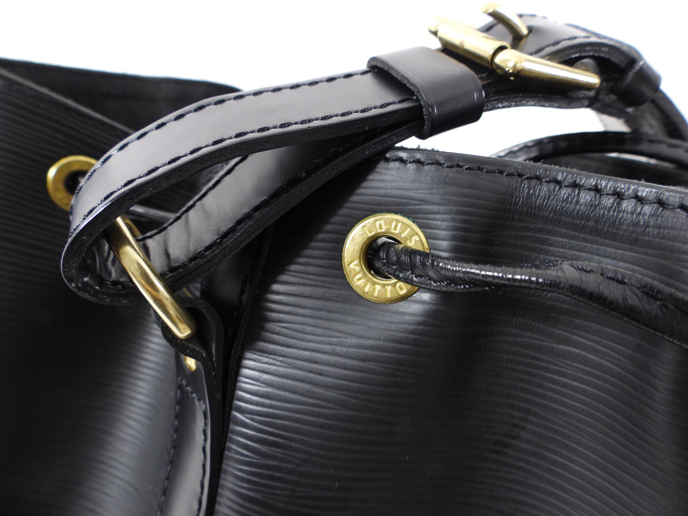 Louis Vuitton Black Epi Leather Noe PM Drawstring Bag