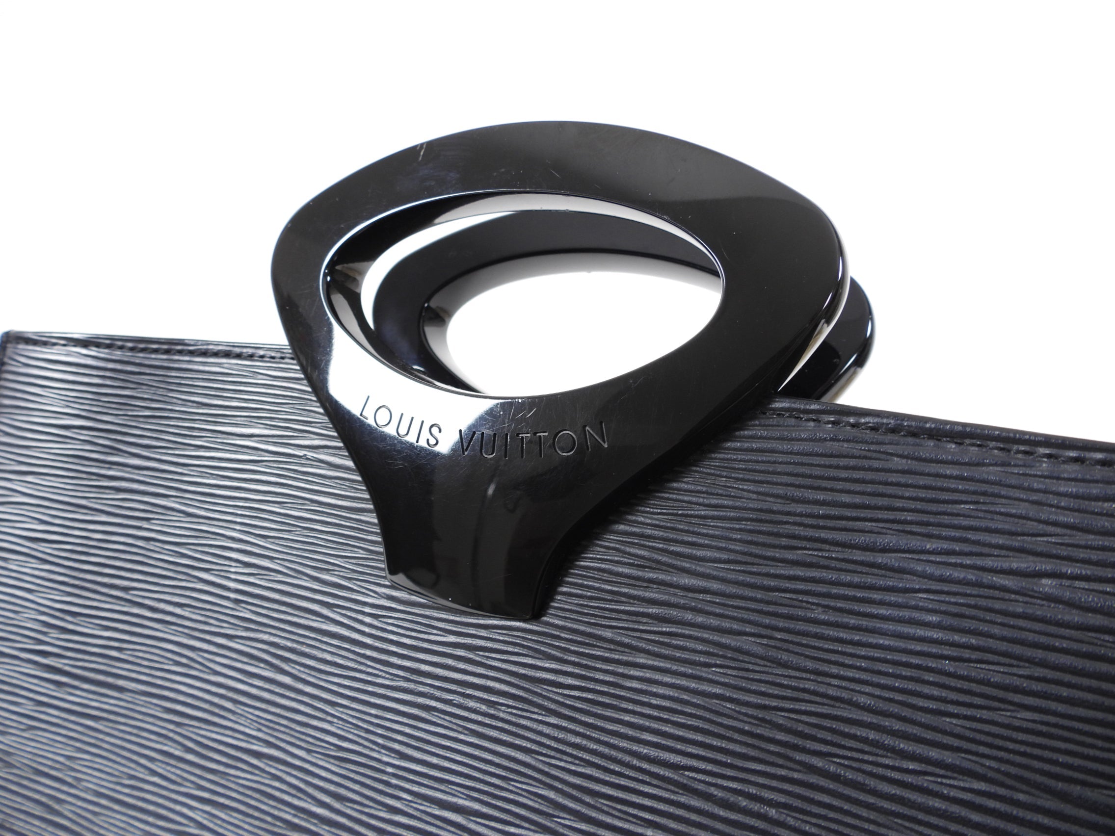Louis Vuitton Vintage 1999 Black Epi Ombre Small Square Tote Bag