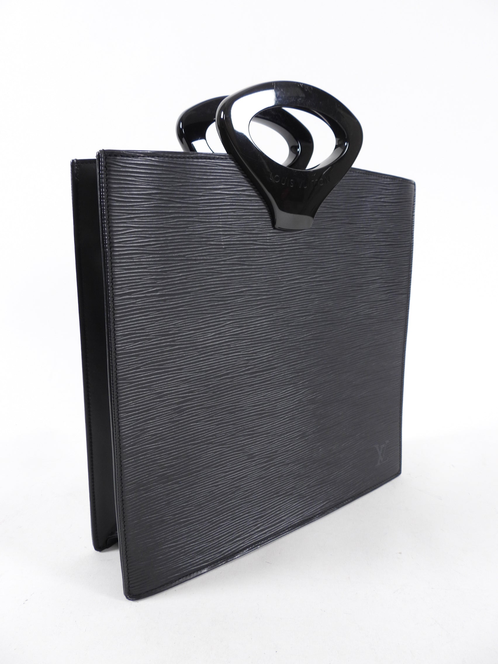 Louis Vuitton Vintage 1999 Black Epi Ombre Small Square Tote Bag