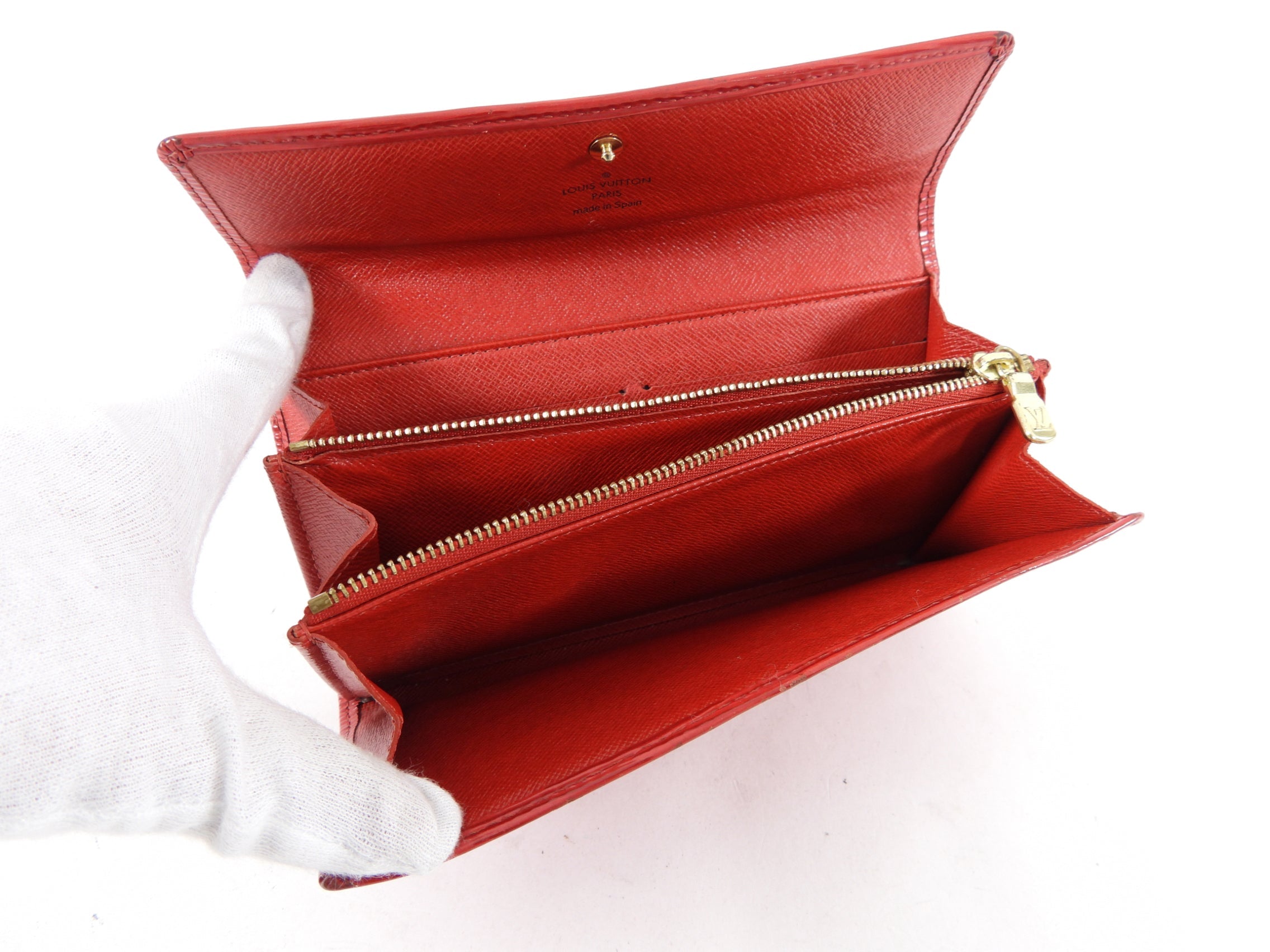 Louis Vuitton Red Epi Leather Continental Snap Wallet