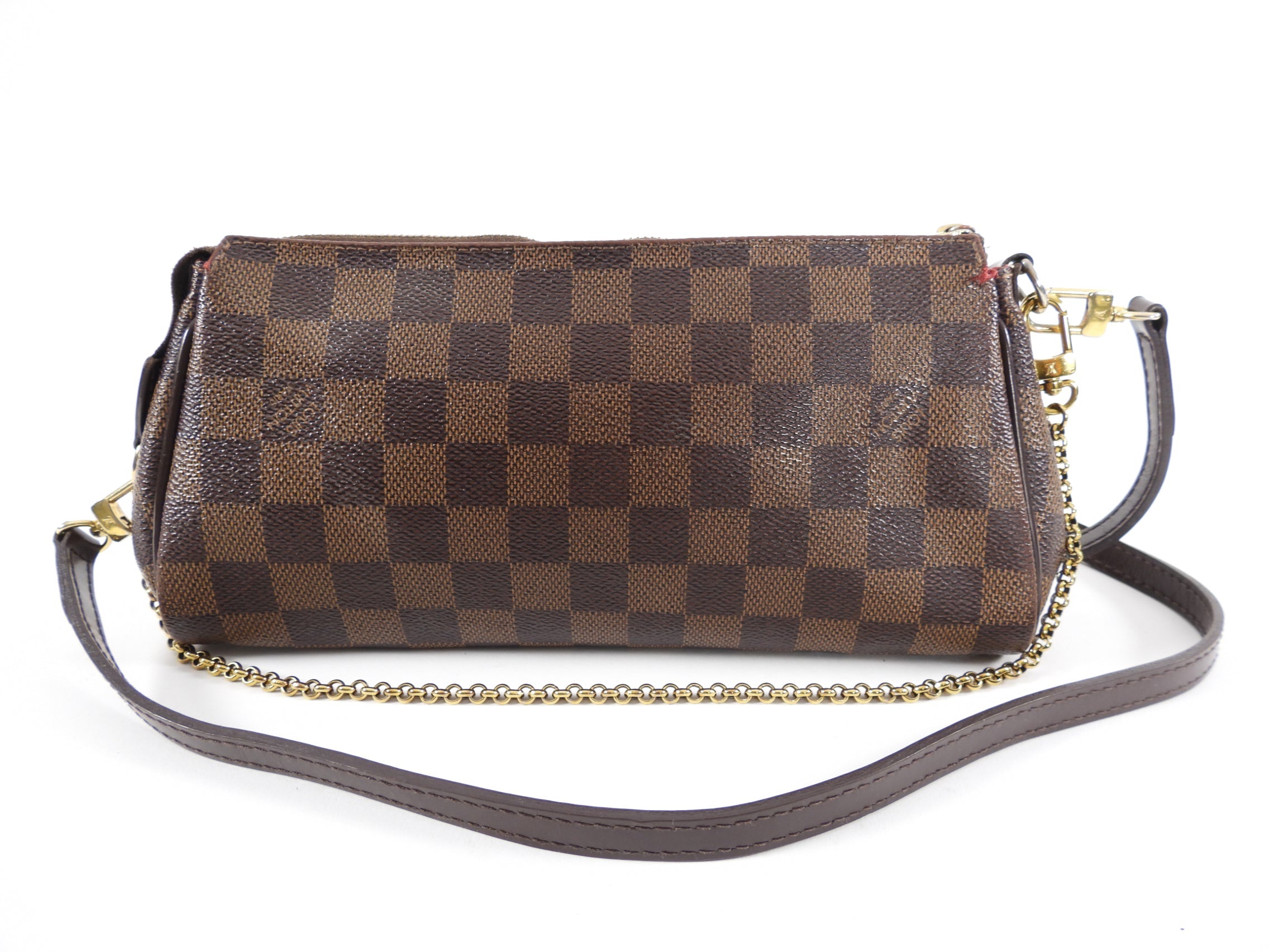 Louis Vuitton Damier Ebene Eva Clutch / Crossbody 2-way Bag