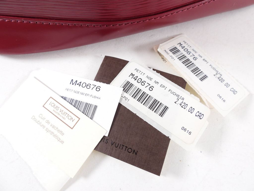 Louis Vuitton Fuchsia Epi Leather Petit Noe MM Bag
