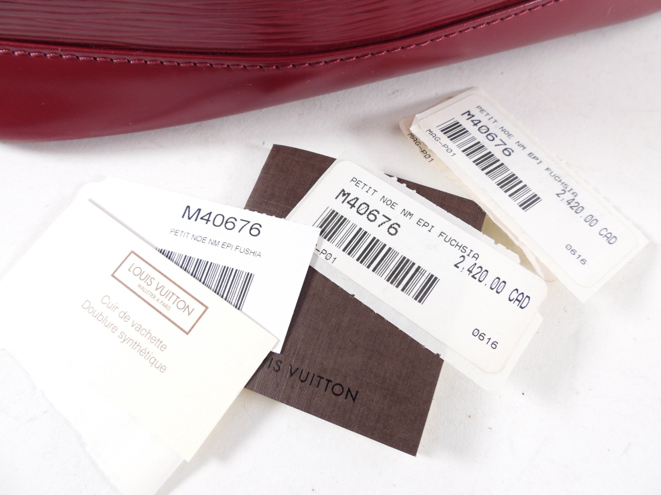 Louis Vuitton Fuchsia Epi Leather Petit Noe MM Bag