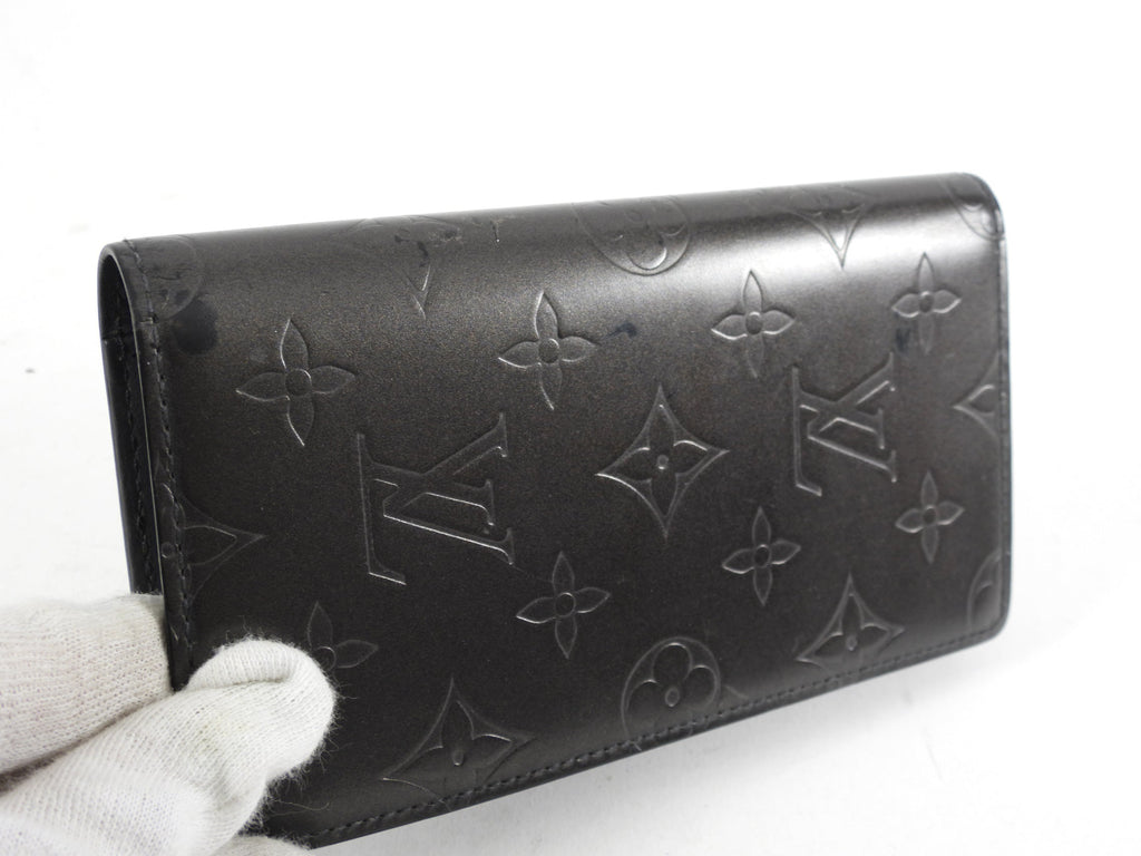 Louis Vuitton Grey Monogram Vernis Slim Vertical Wallet