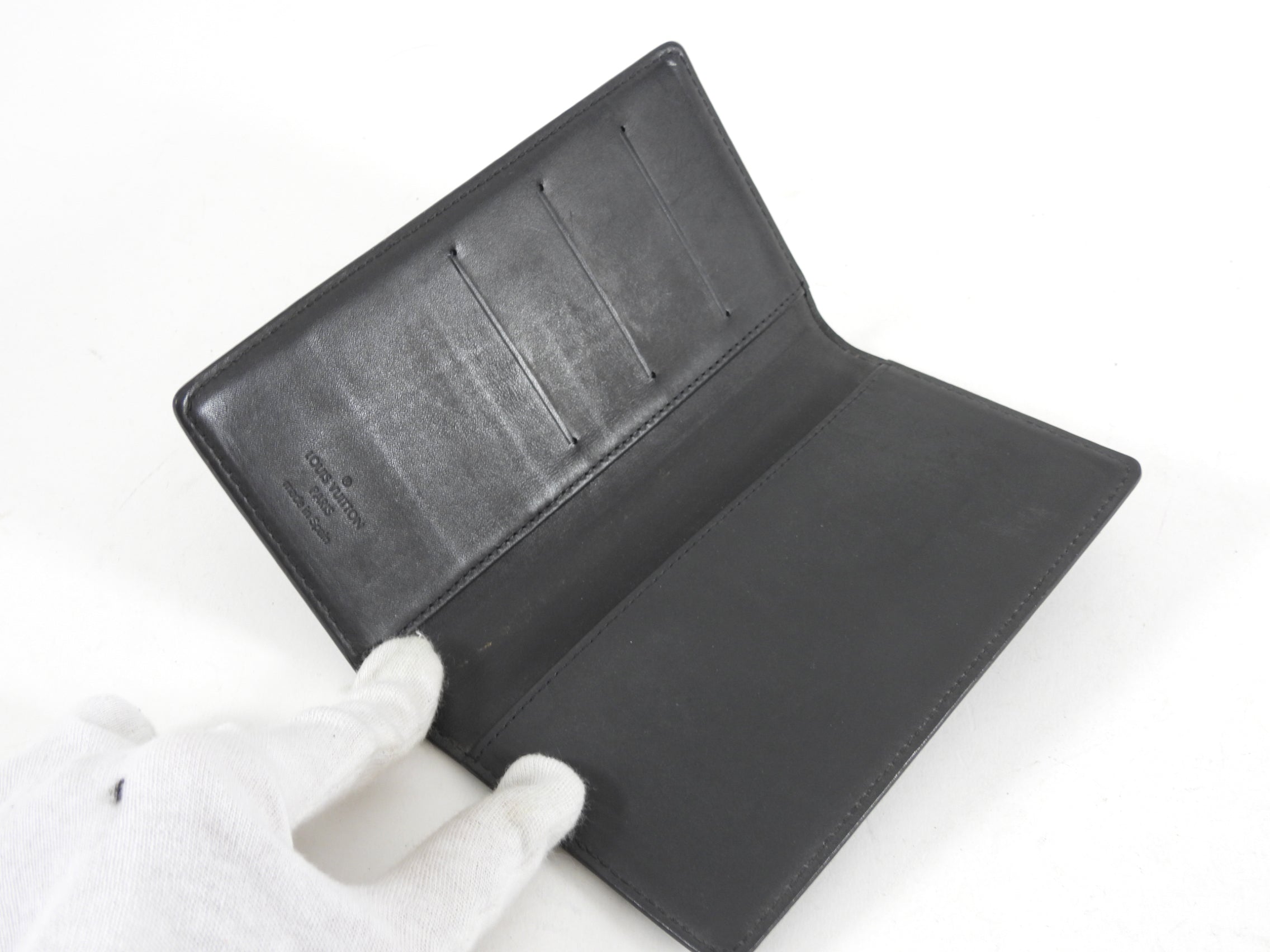 Louis Vuitton Grey Monogram Vernis Slim Vertical Wallet