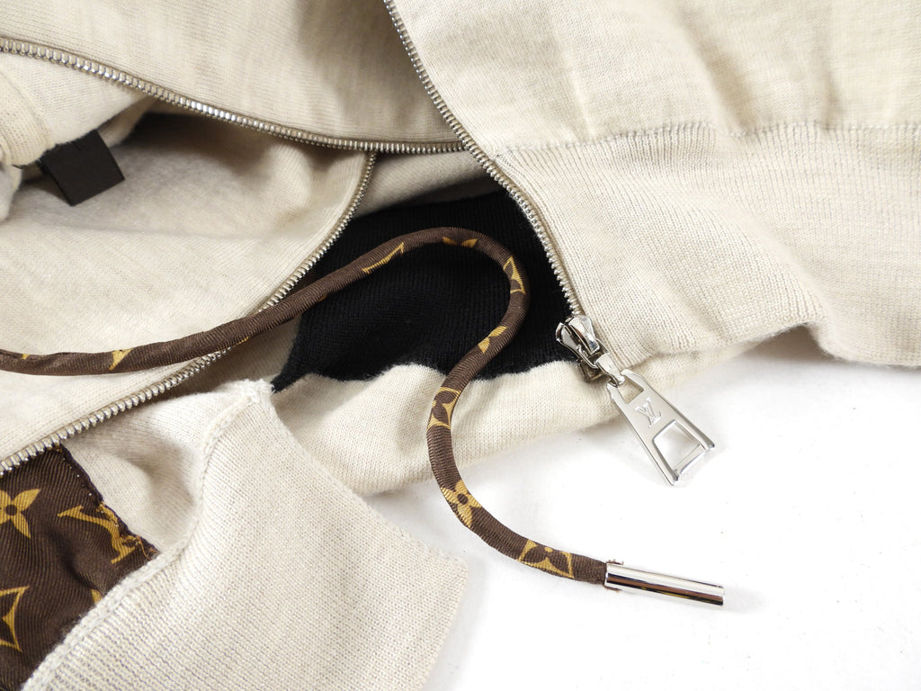 Louis Vuitton Light Beige Monogram Silk Hoodie - S (4/6)