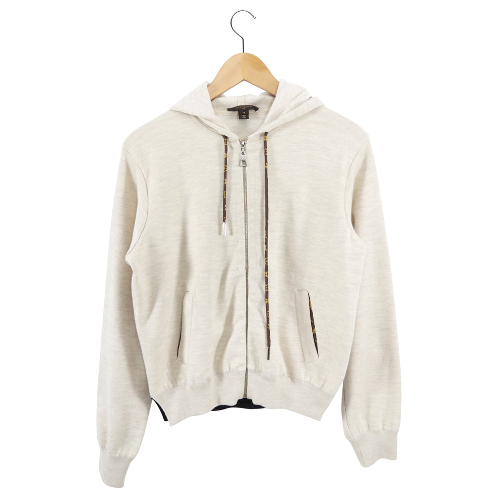 Louis Vuitton Light Beige Monogram Silk Hoodie - S (4/6)