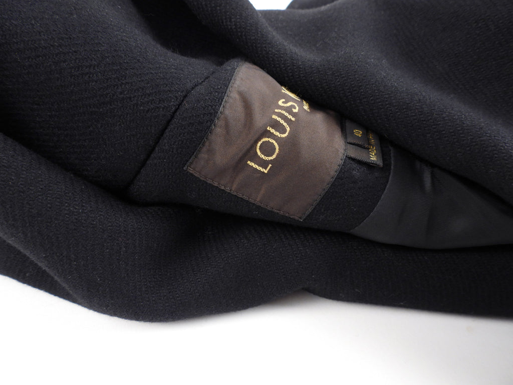 Louis Vuitton Marc Jacobs Black Wool Coat with Ruffle - FR40