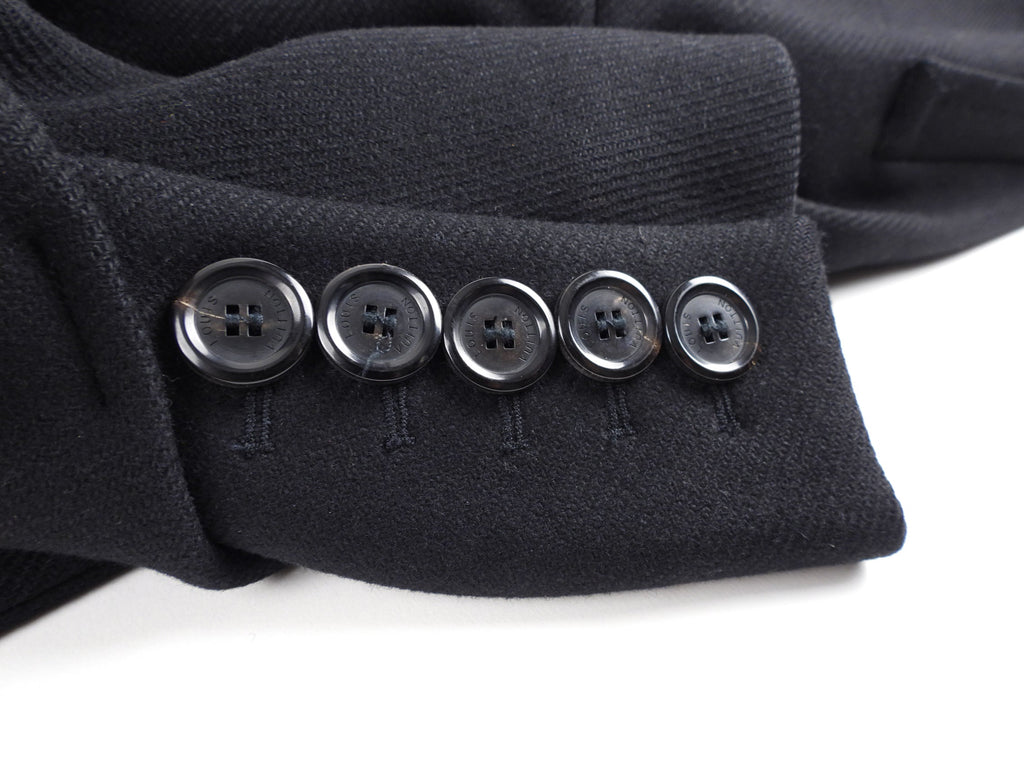 Louis Vuitton Marc Jacobs Black Wool Coat with Ruffle - FR40