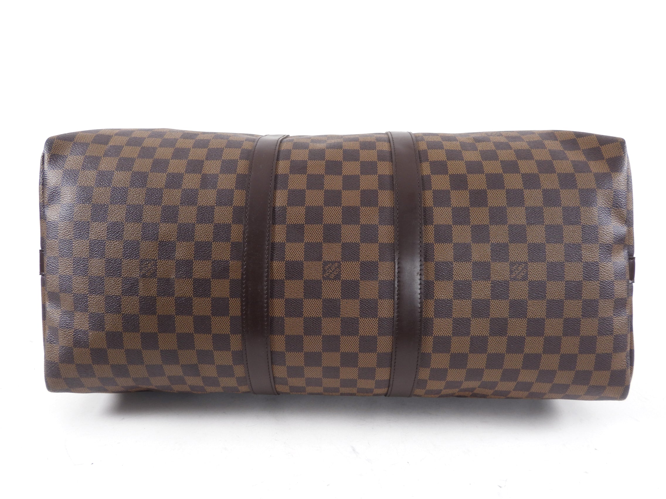 Louis Vuitton Damier Ebene Keepall 55 Bandouliere Travel Duffle Bag