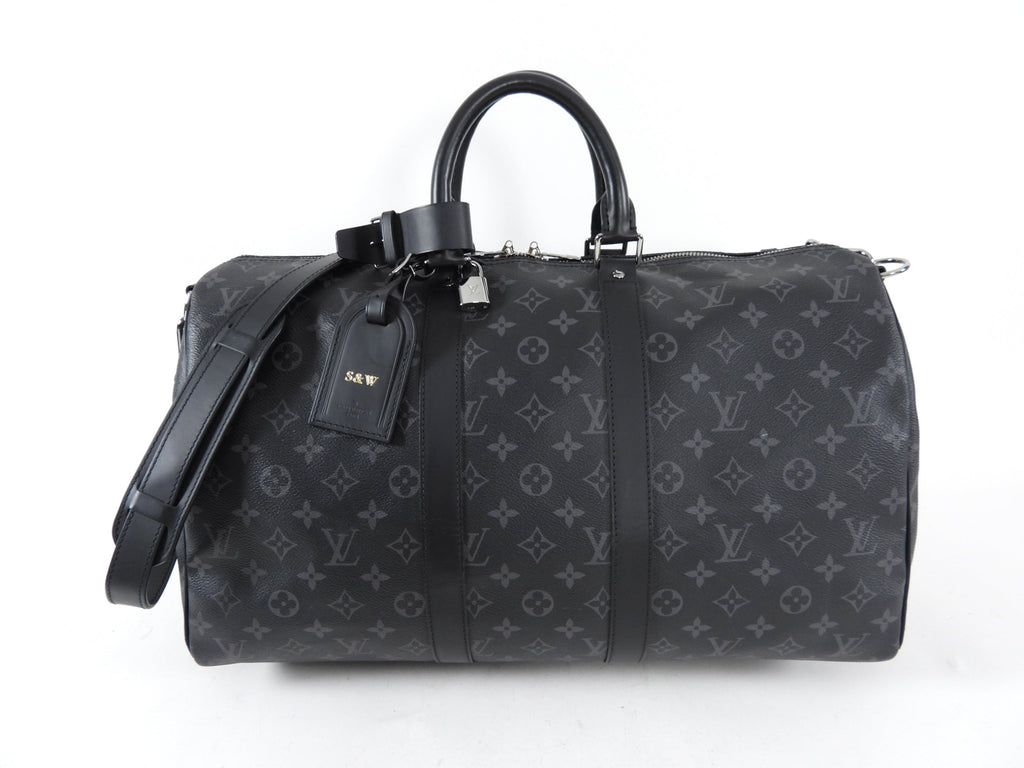 Louis Vuitton Monogram Eclipse Keepall Bandouliere 45 Duffle Bag