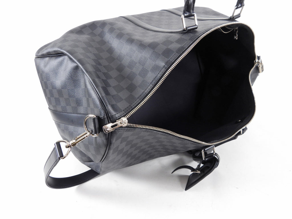 Louis Vuitton Damier Graphite Keepall Bandouliere 55 Travel Duffle Bag