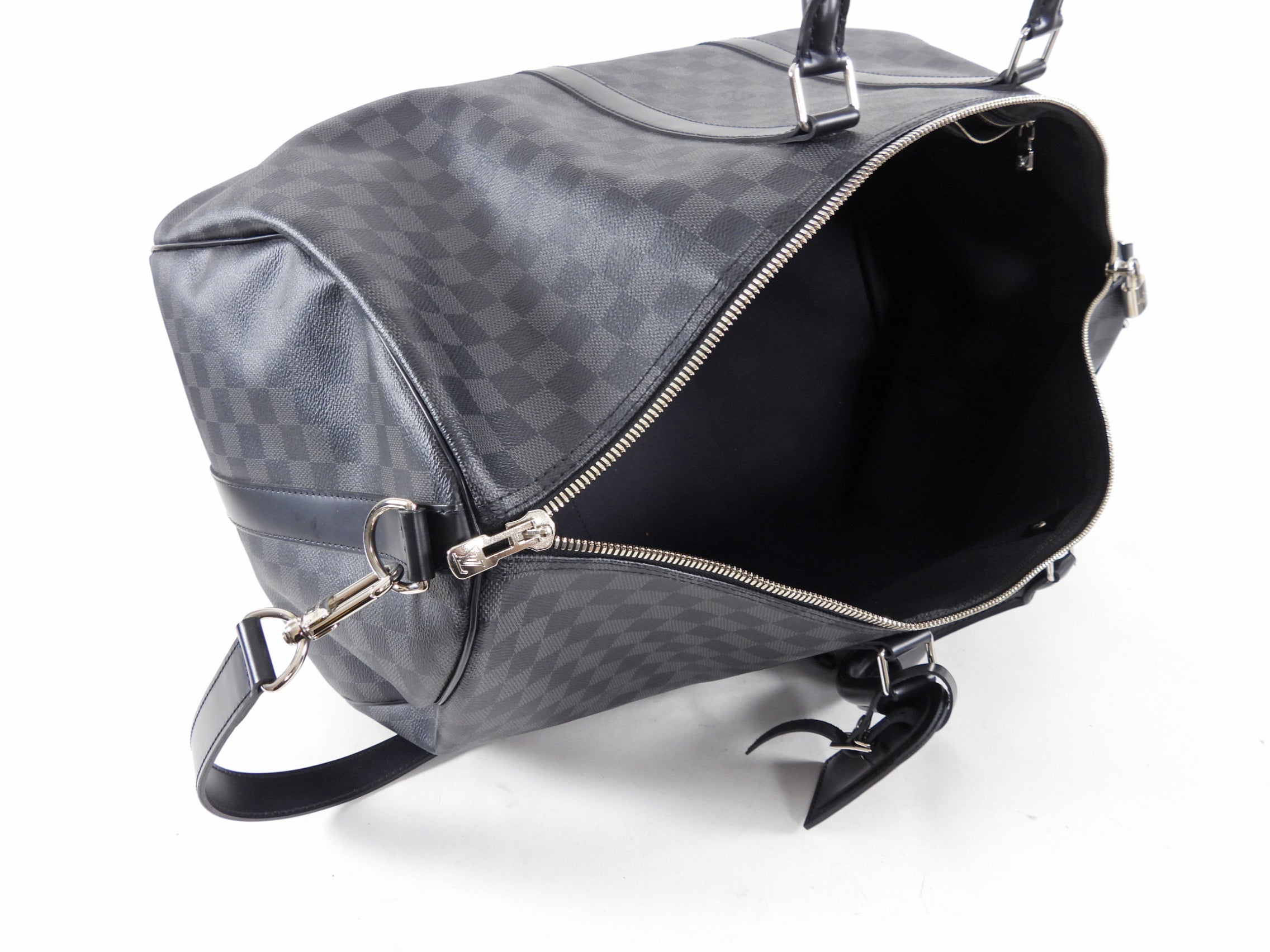 Louis Vuitton Damier Graphite Keepall Bandouliere 55 Travel Duffle Bag
