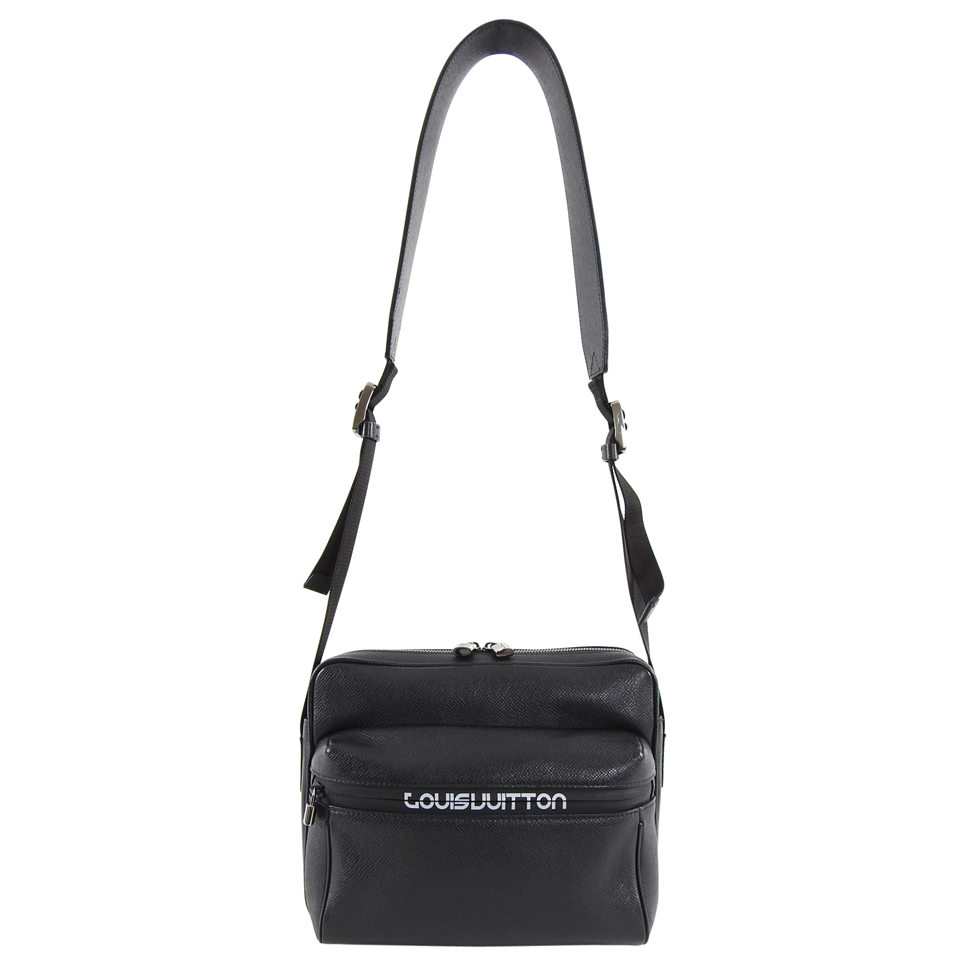 Louis Vuitton Spring 2018 Kim Jones Black Leather Messenger Bag