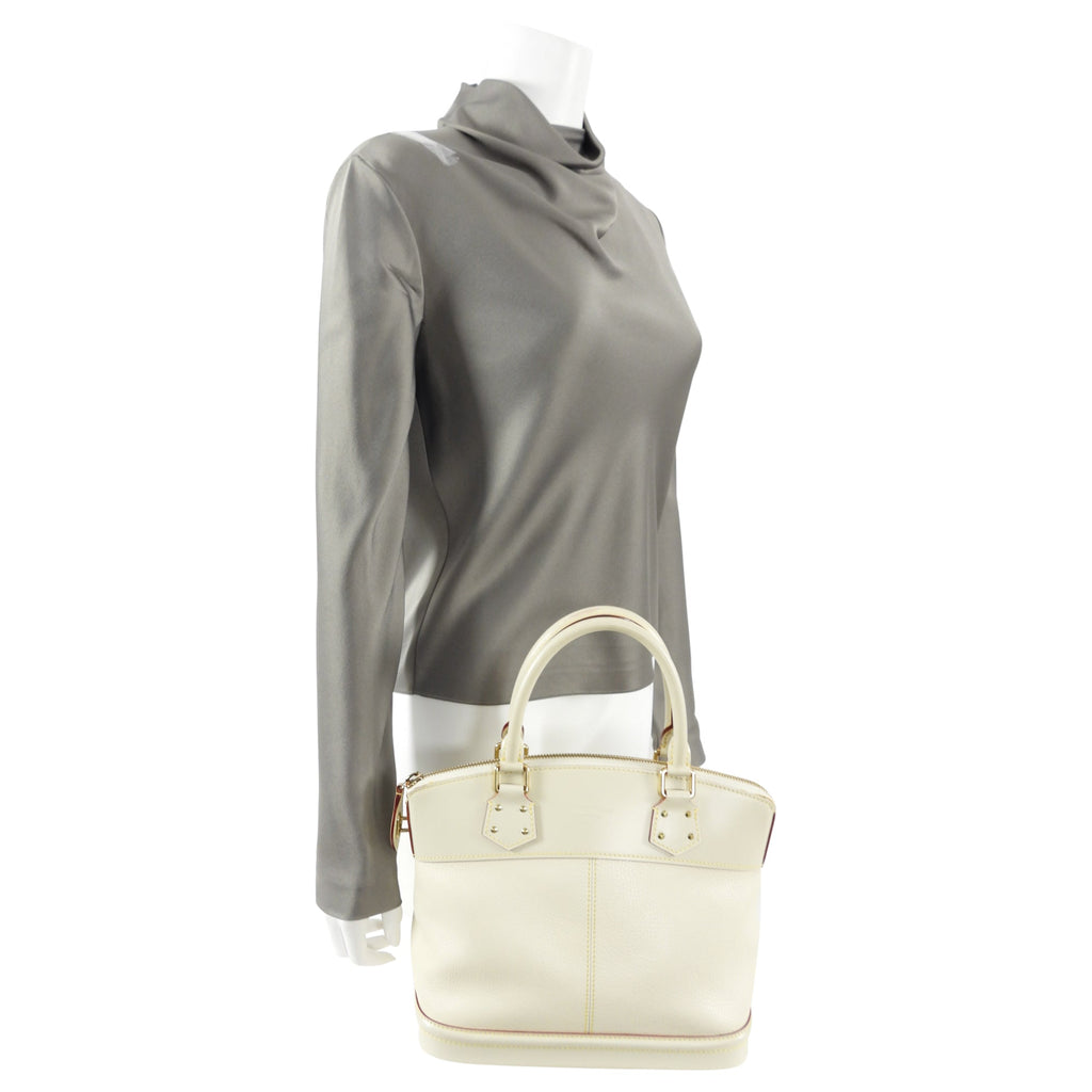 Louis Vuitton Lockit PM Ivory Suhali Leather Bag