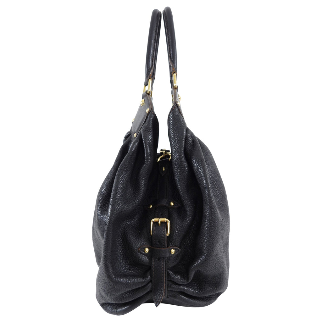 Louis Vuitton Black Mahina Leather Hobo XL