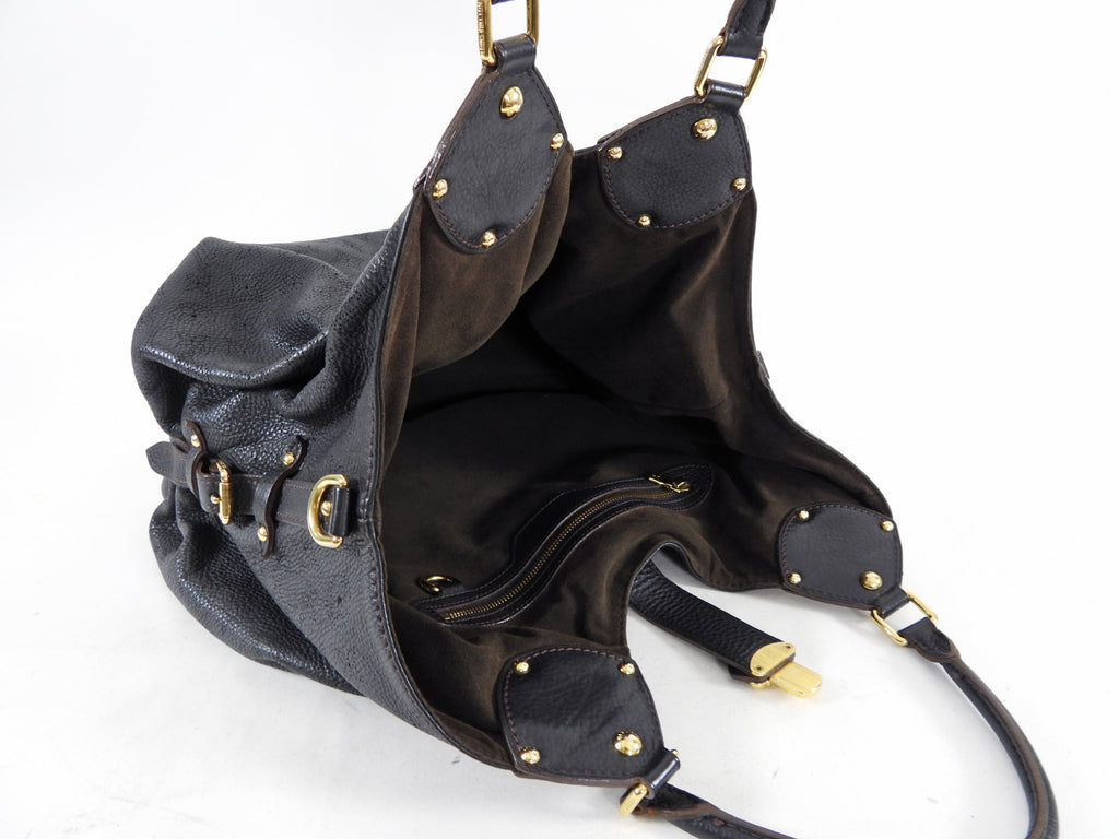 Louis Vuitton Black Mahina Leather Hobo XL