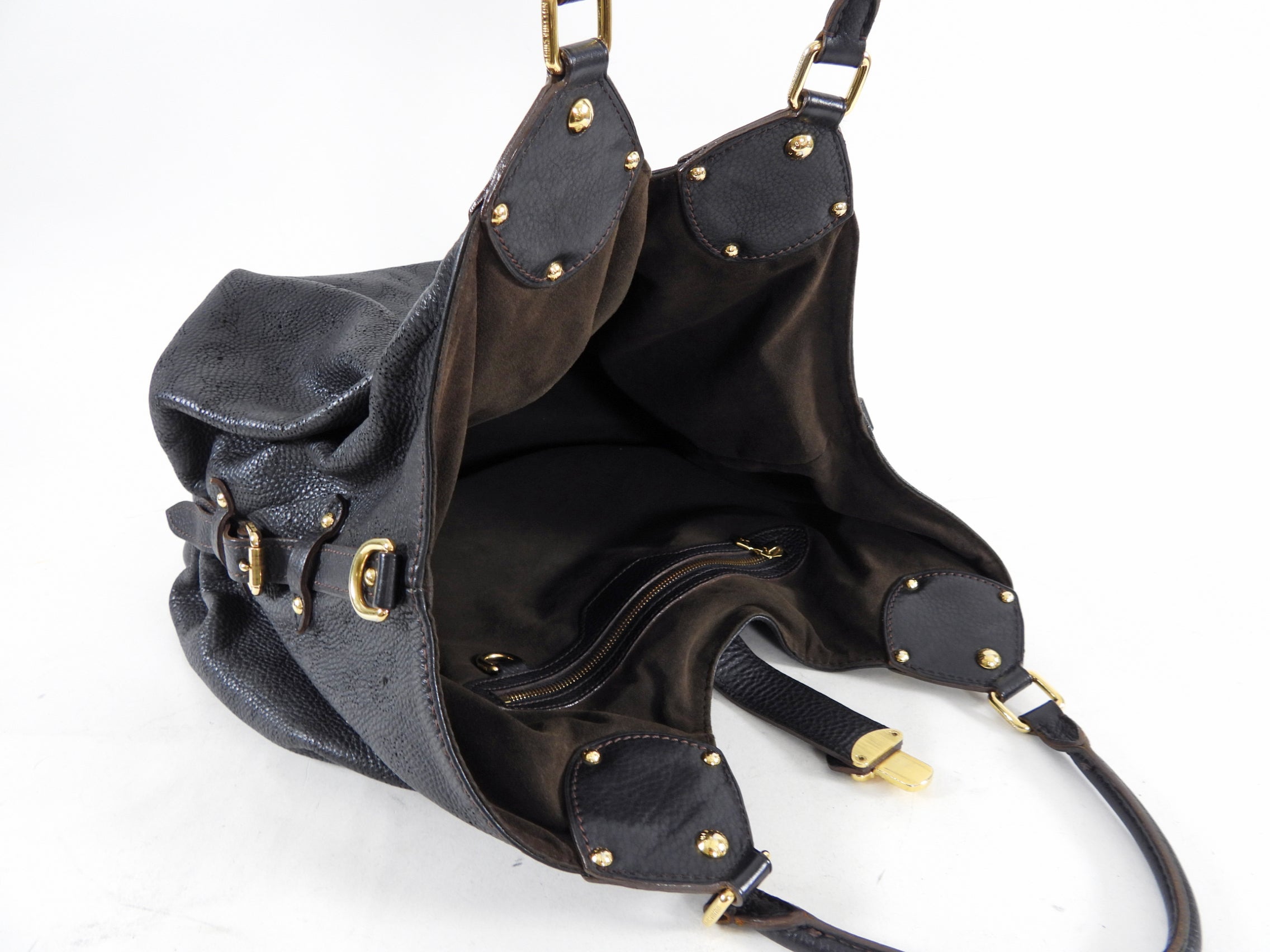 Louis Vuitton Black Mahina Leather Hobo XL