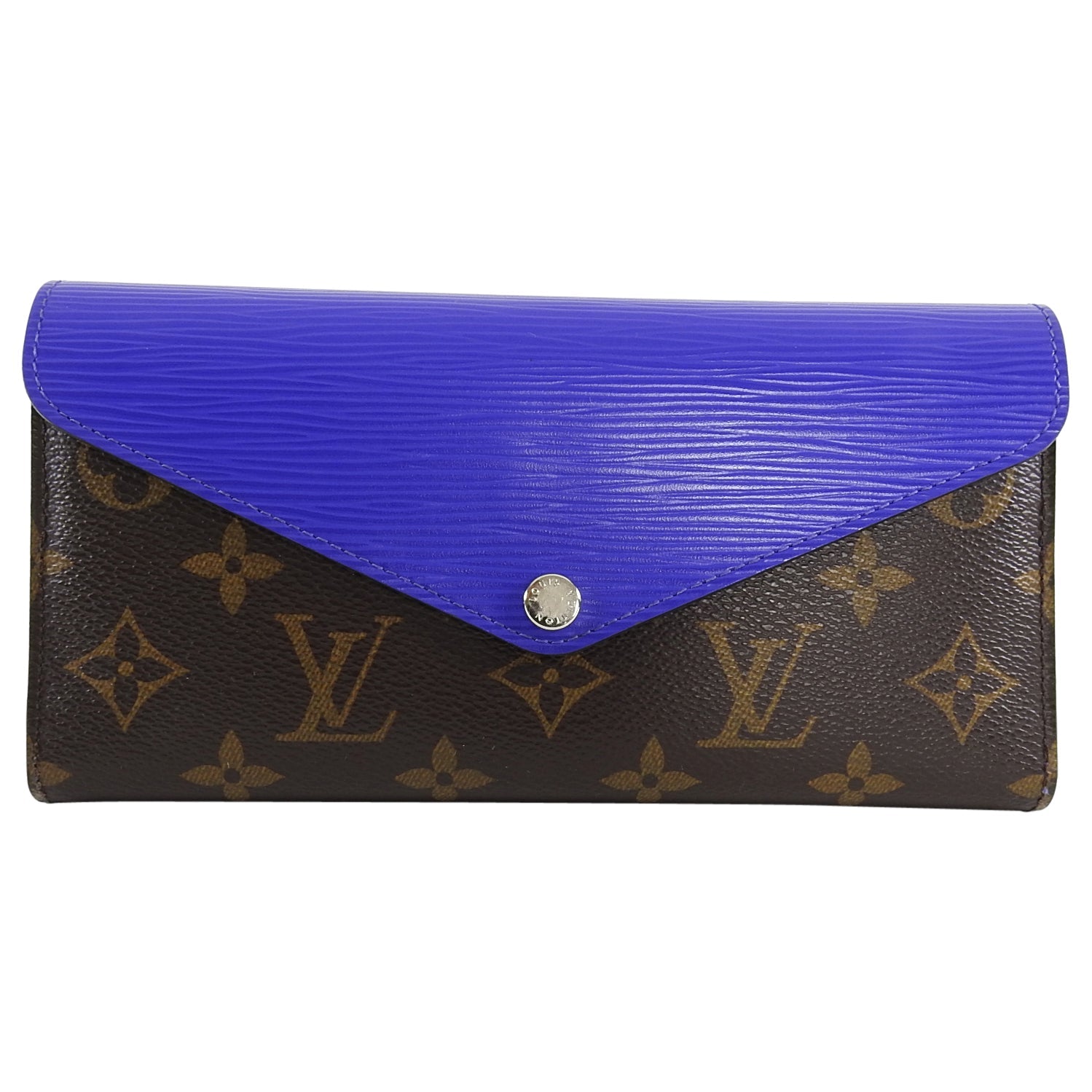 Louis Vuitton Mary Lou Epi Blue and Monogram Trifold Wallet