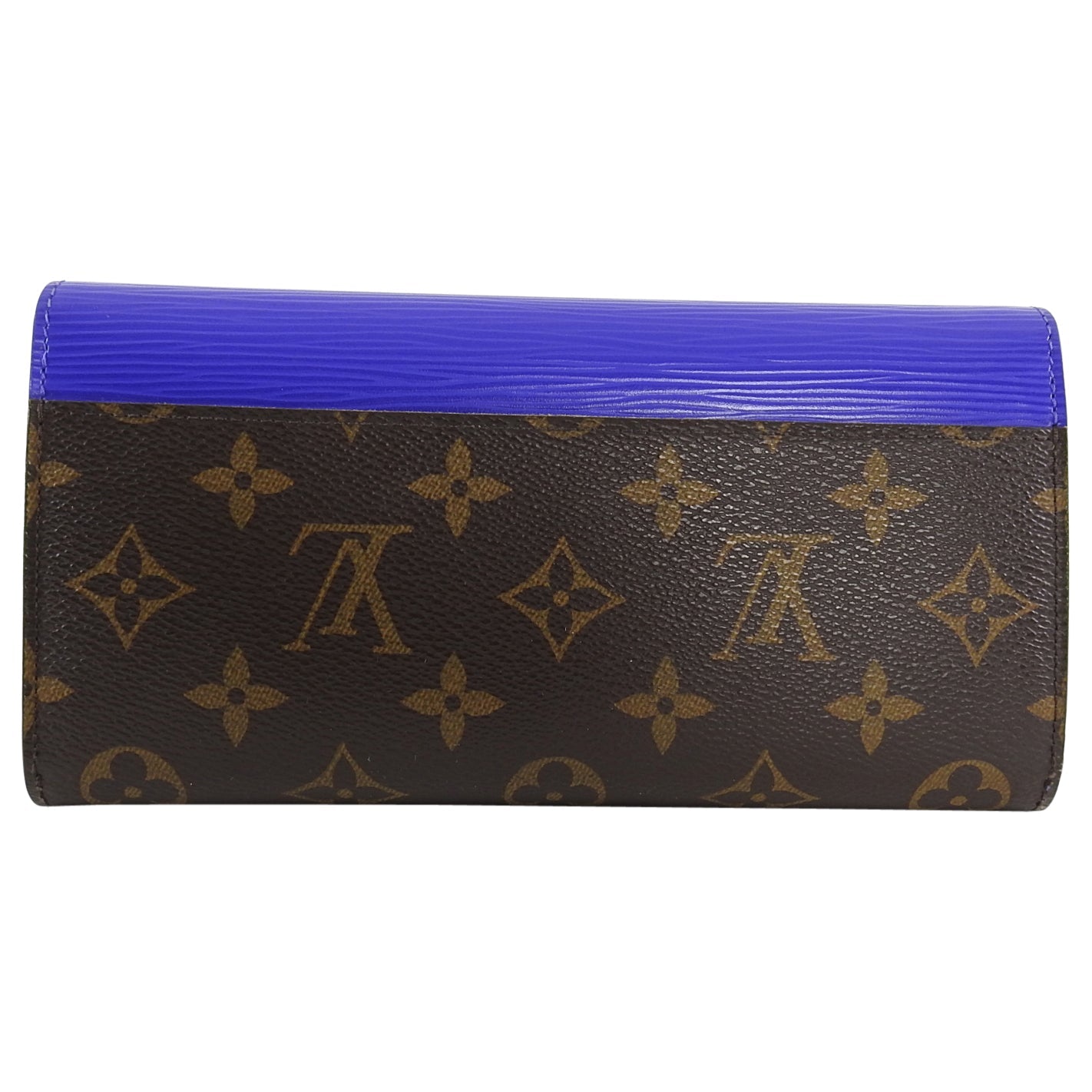 Louis Vuitton Mary Lou Epi Blue and Monogram Trifold Wallet