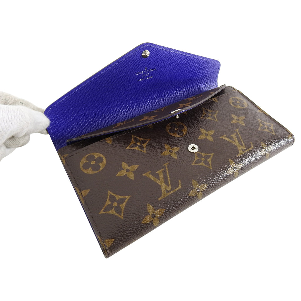 Louis Vuitton Mary Lou Epi Blue and Monogram Trifold Wallet