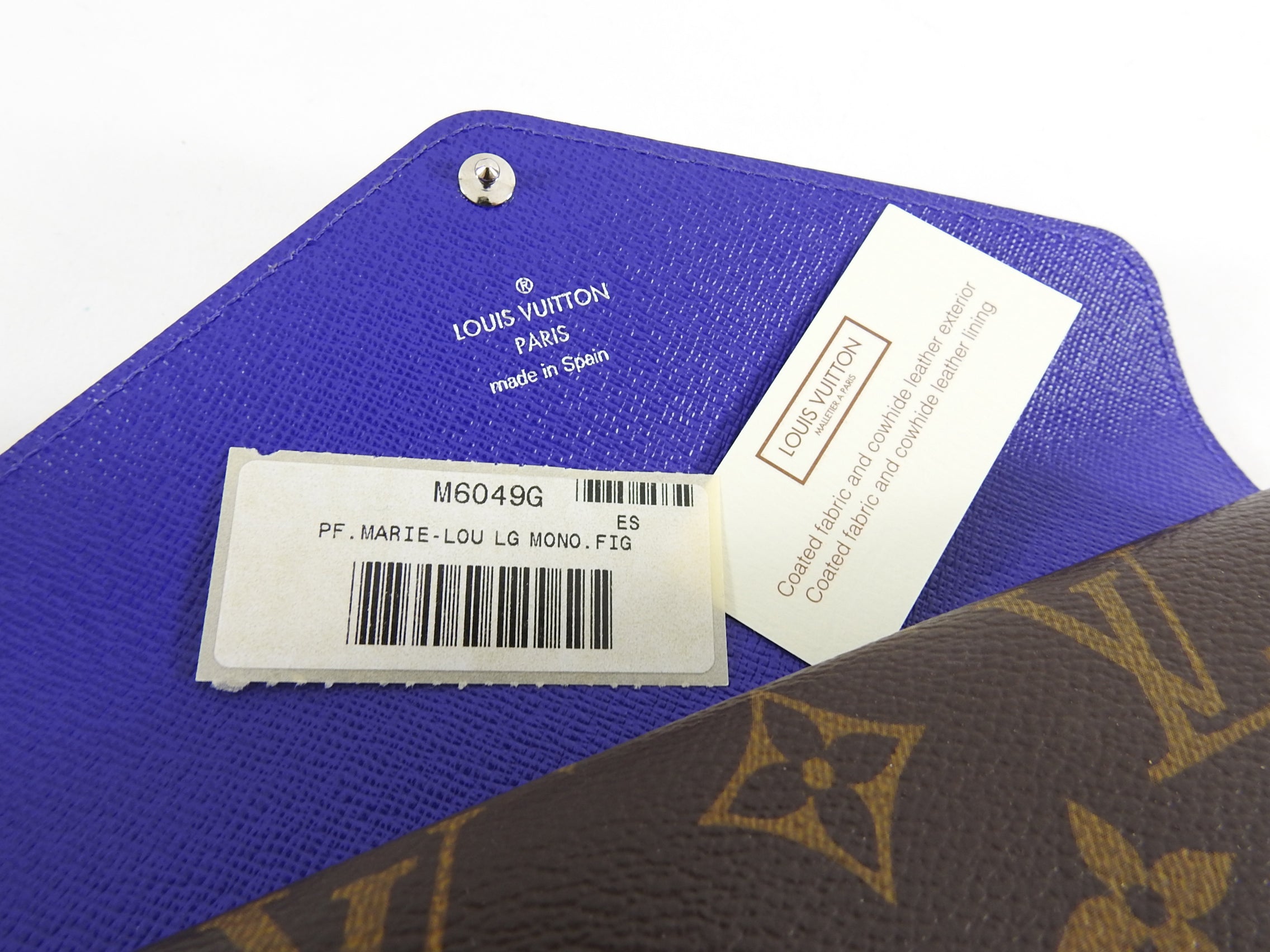 Louis Vuitton Mary Lou Epi Blue and Monogram Trifold Wallet
