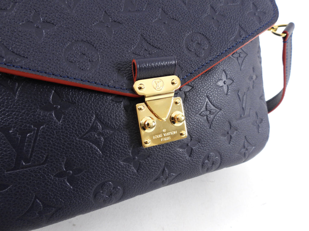 Louis Vuitton Pochette Metis Empreinte Navy Red Crossbody Bag