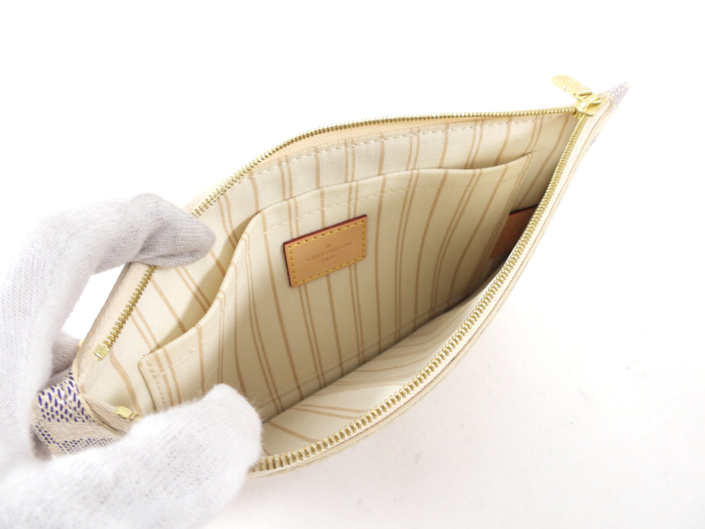 Louis Vuitton Damier Azur Neverfull Pouch Insert Clutch