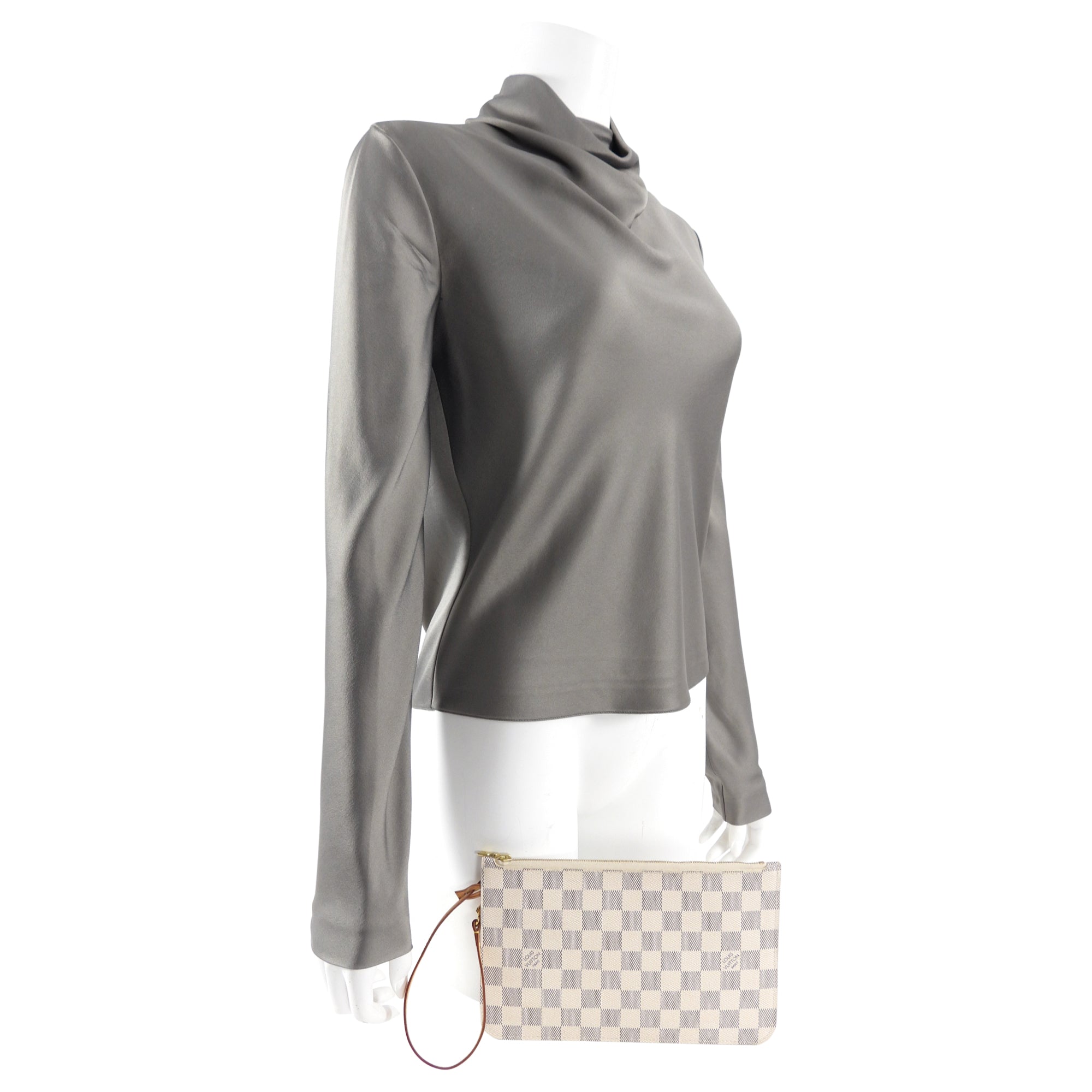 Louis Vuitton Damier Azur Neverfull Pouch Insert Clutch