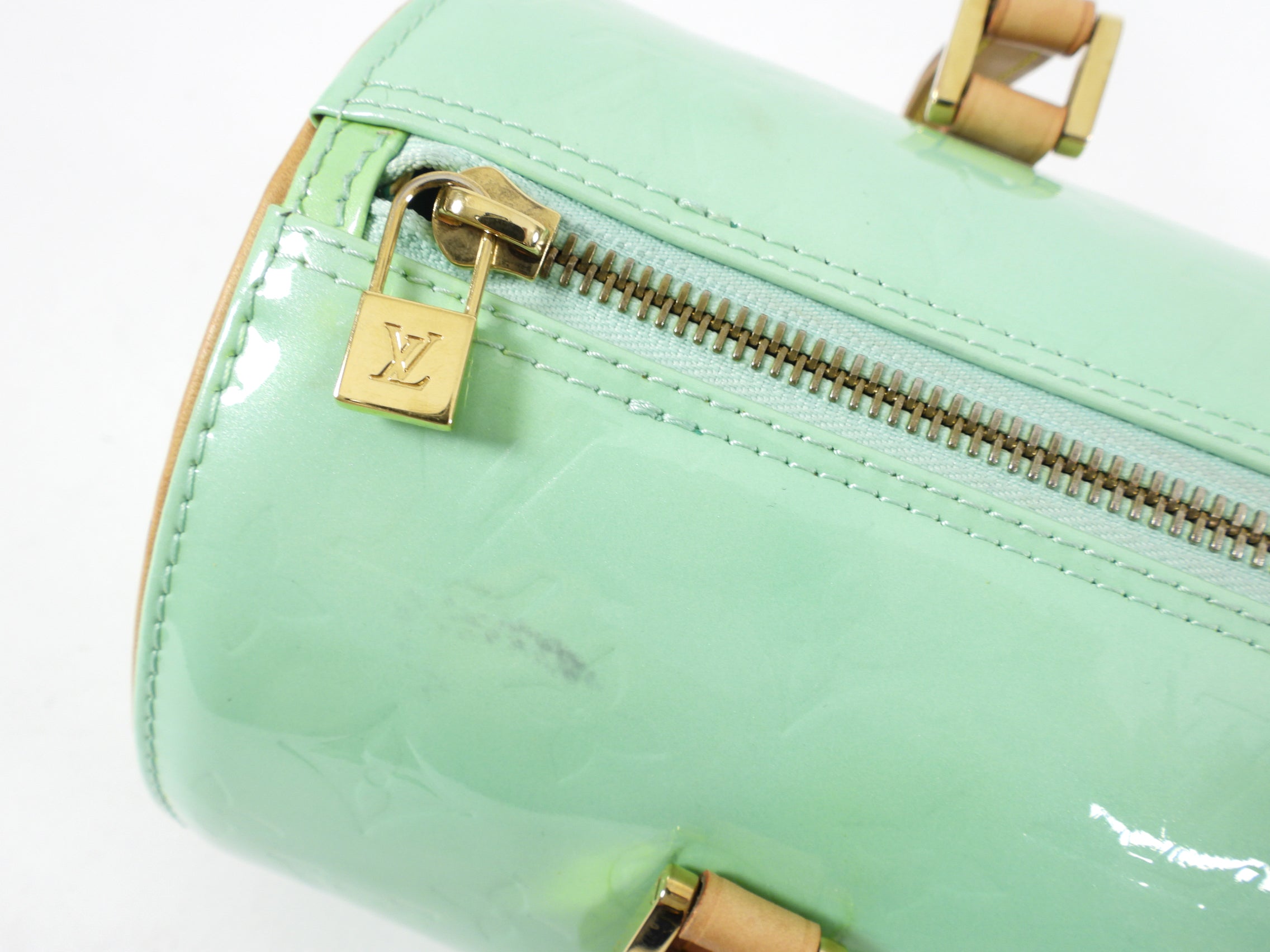 Louis Vuitton Mint Green Vernis Bedford 30 Barrel Bag