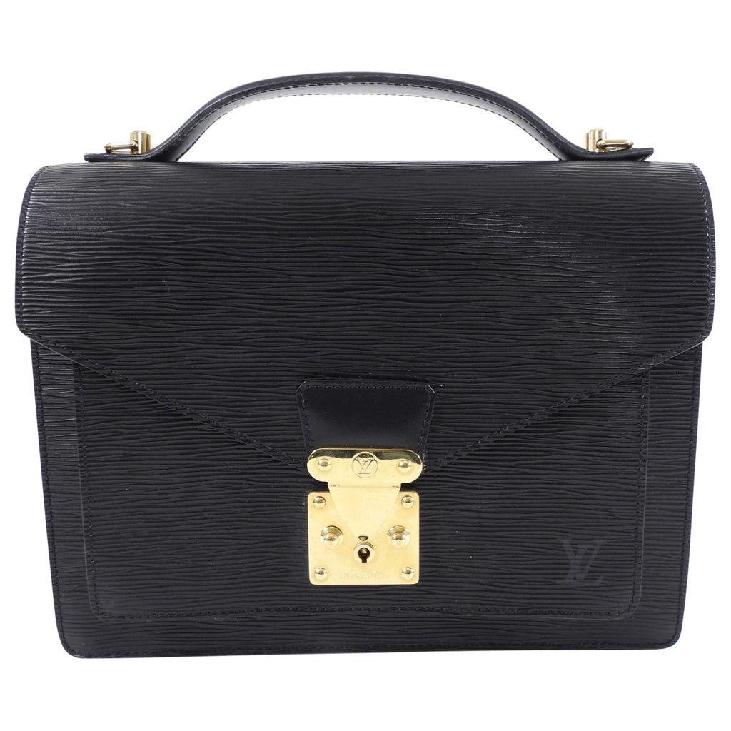 Louis Vuitton Vintage Black Epi Monceau Book Bag