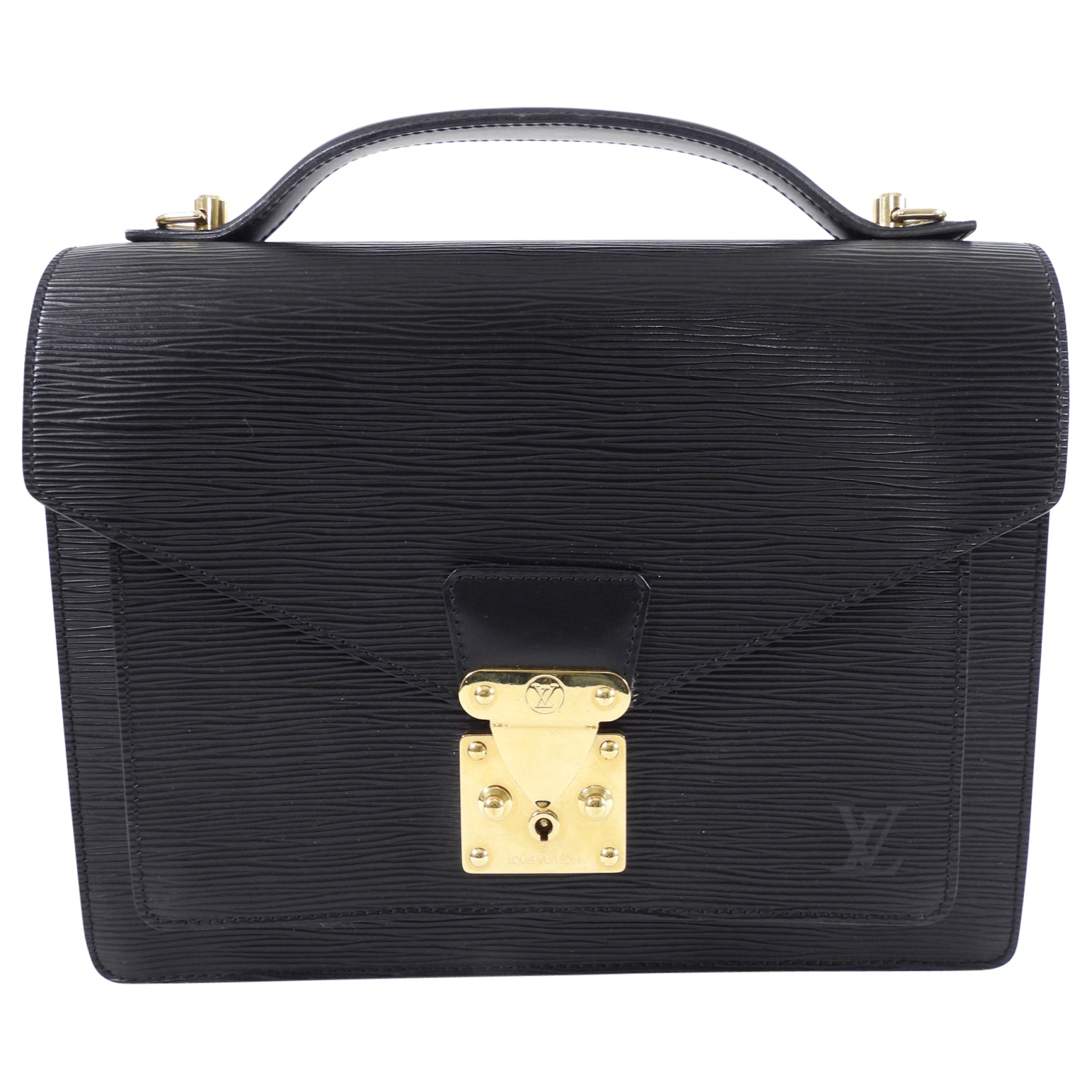 Louis Vuitton Vintage Black Epi Monceau Book Bag