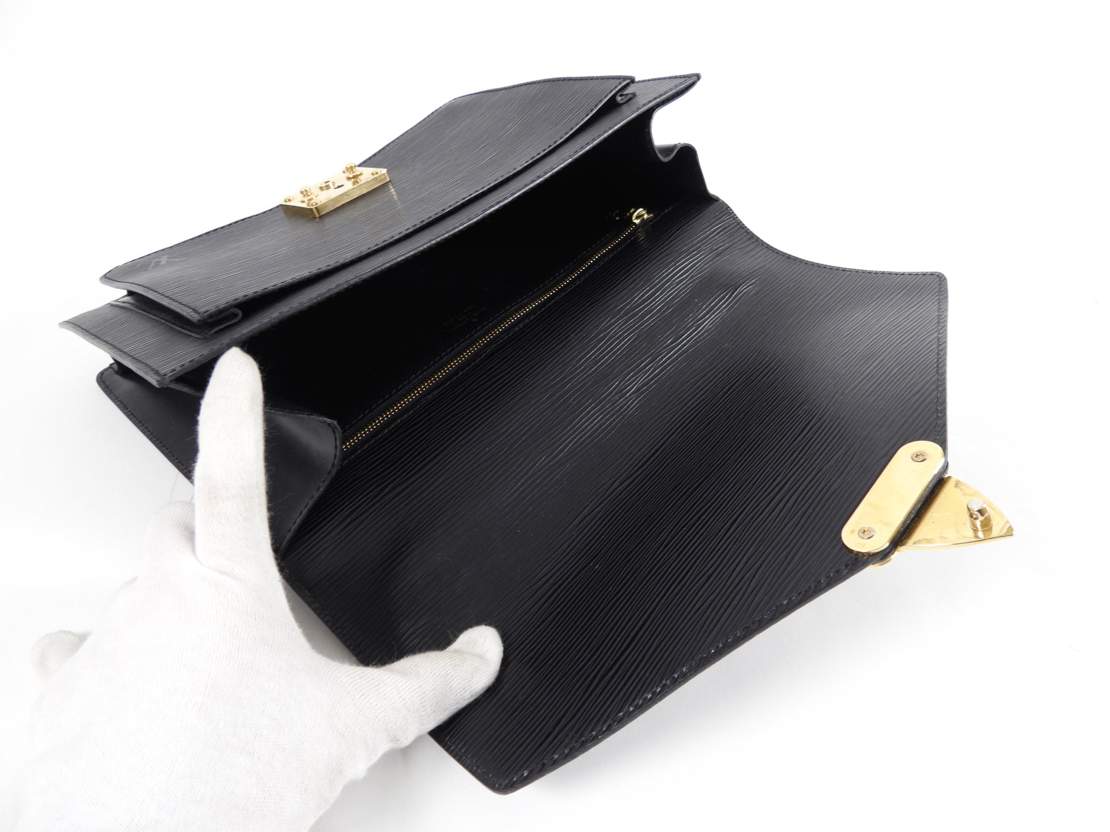 Louis Vuitton Vintage Black Epi Monceau Book Bag