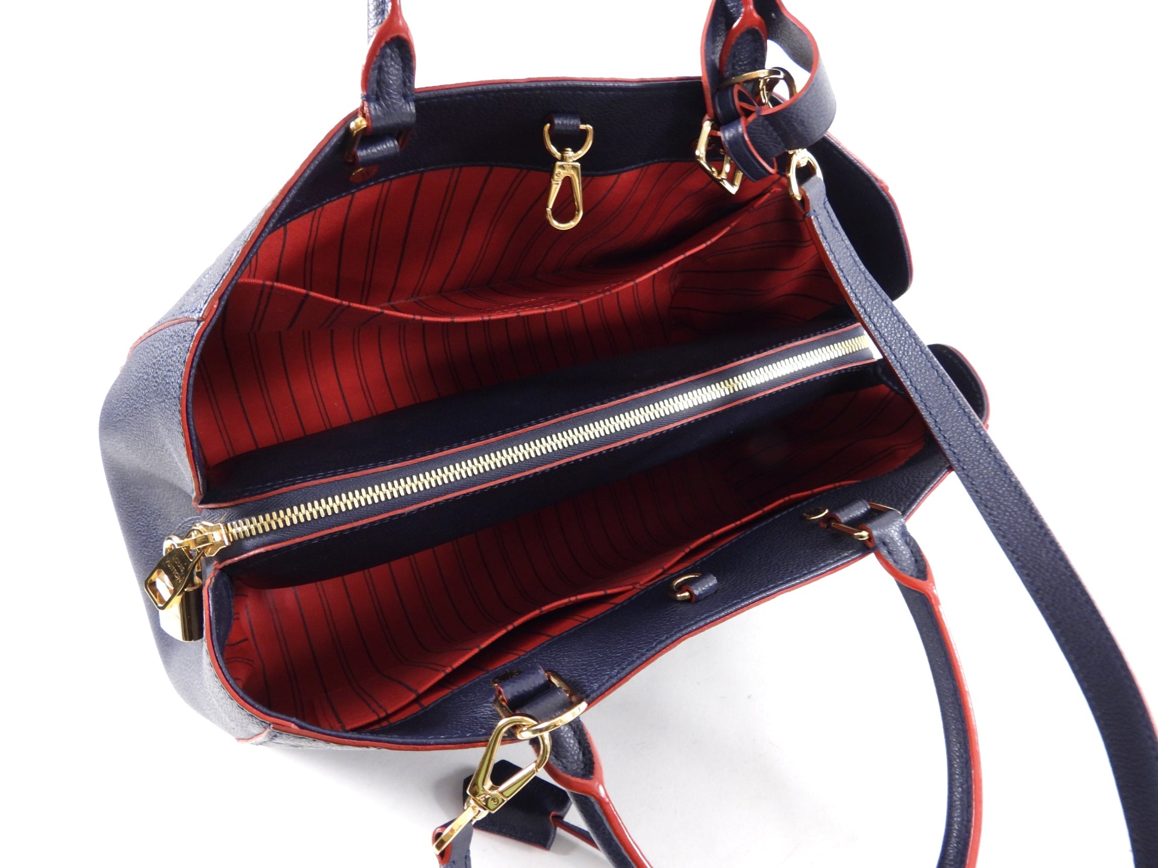Louis Vuitton Navy and Red Monogram Empreinte Montagne MM Bag