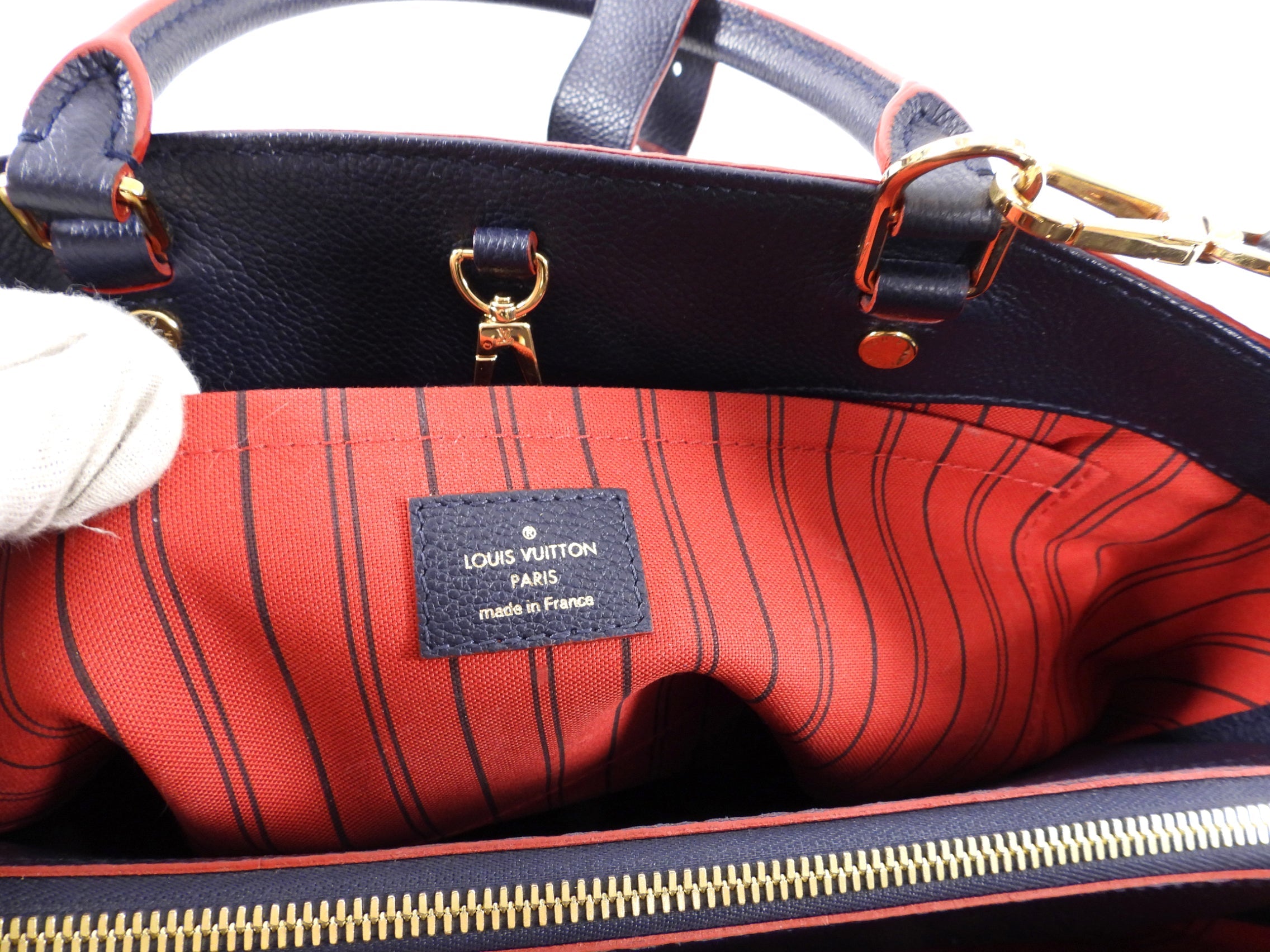 Louis Vuitton Navy and Red Monogram Empreinte Montagne MM Bag