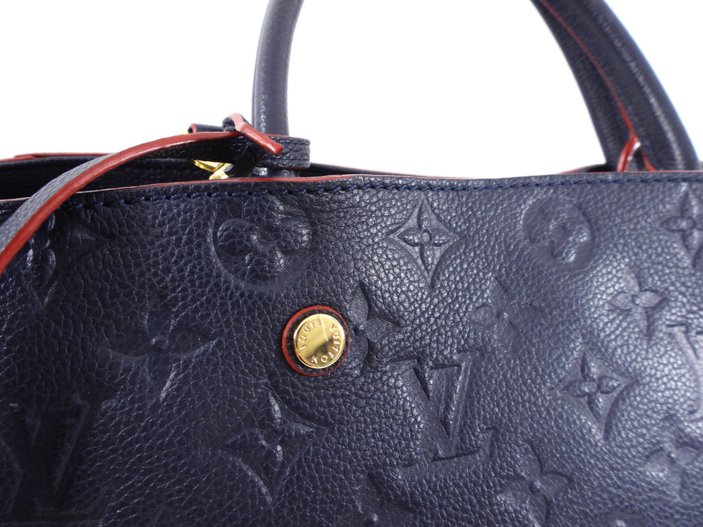 Louis Vuitton Navy and Red Monogram Empreinte Montagne MM Bag