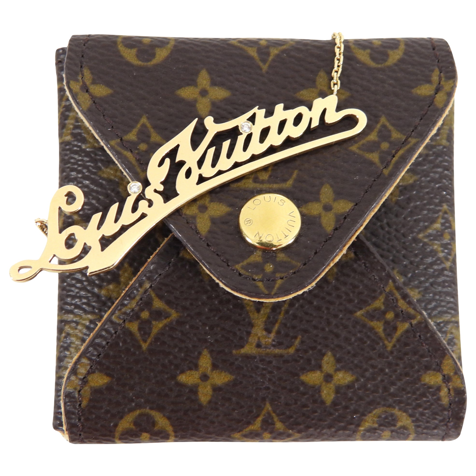 Louis Vuitton 18k Yellow Gold Diamond Signature Necklace