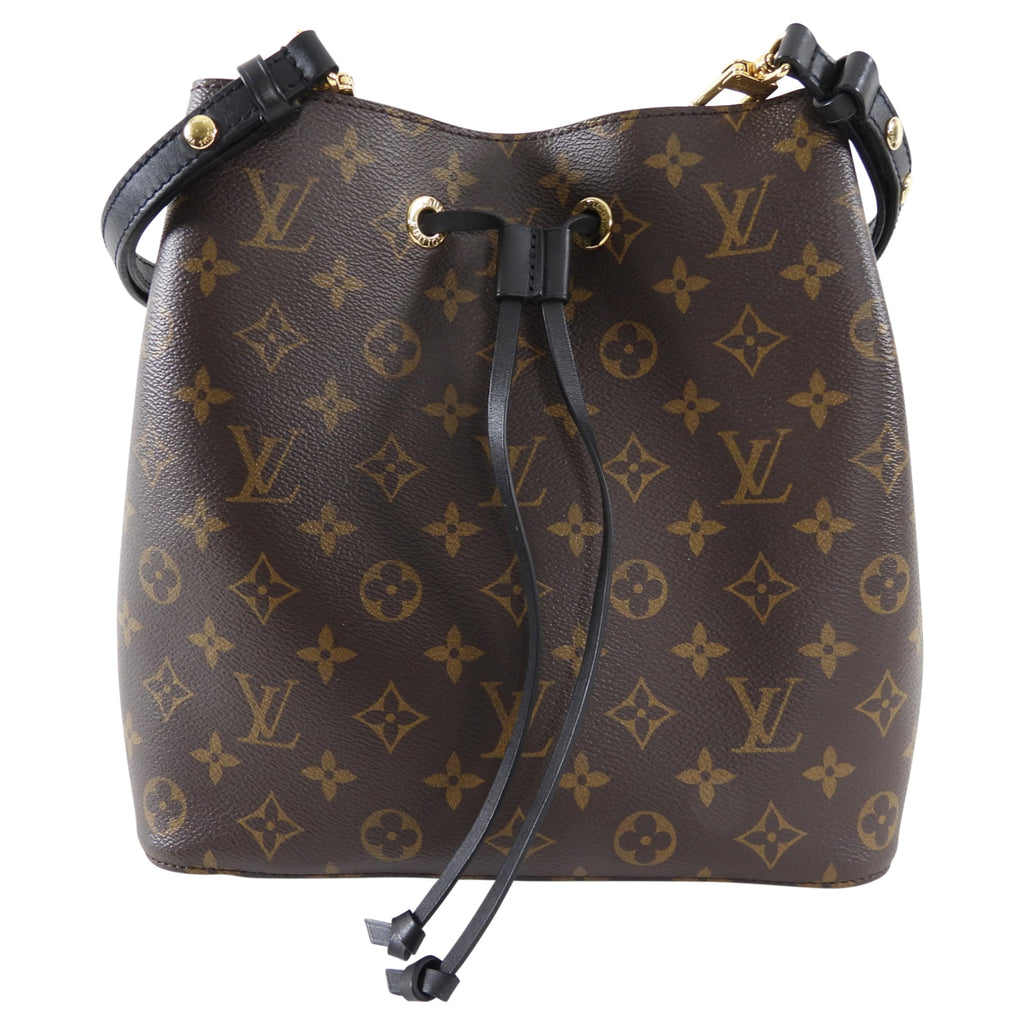 Louis Vuitton Monogram Canvas Black Leather Neo Noe MM Bag