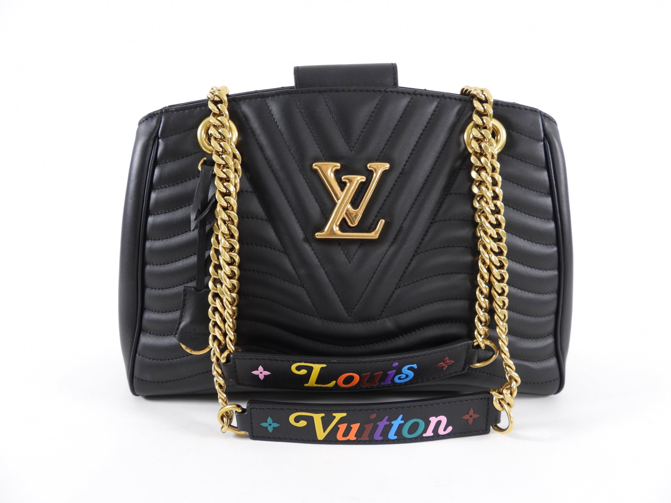 Louis Vuitton Black Quilted New Wave Chain Tote Bag