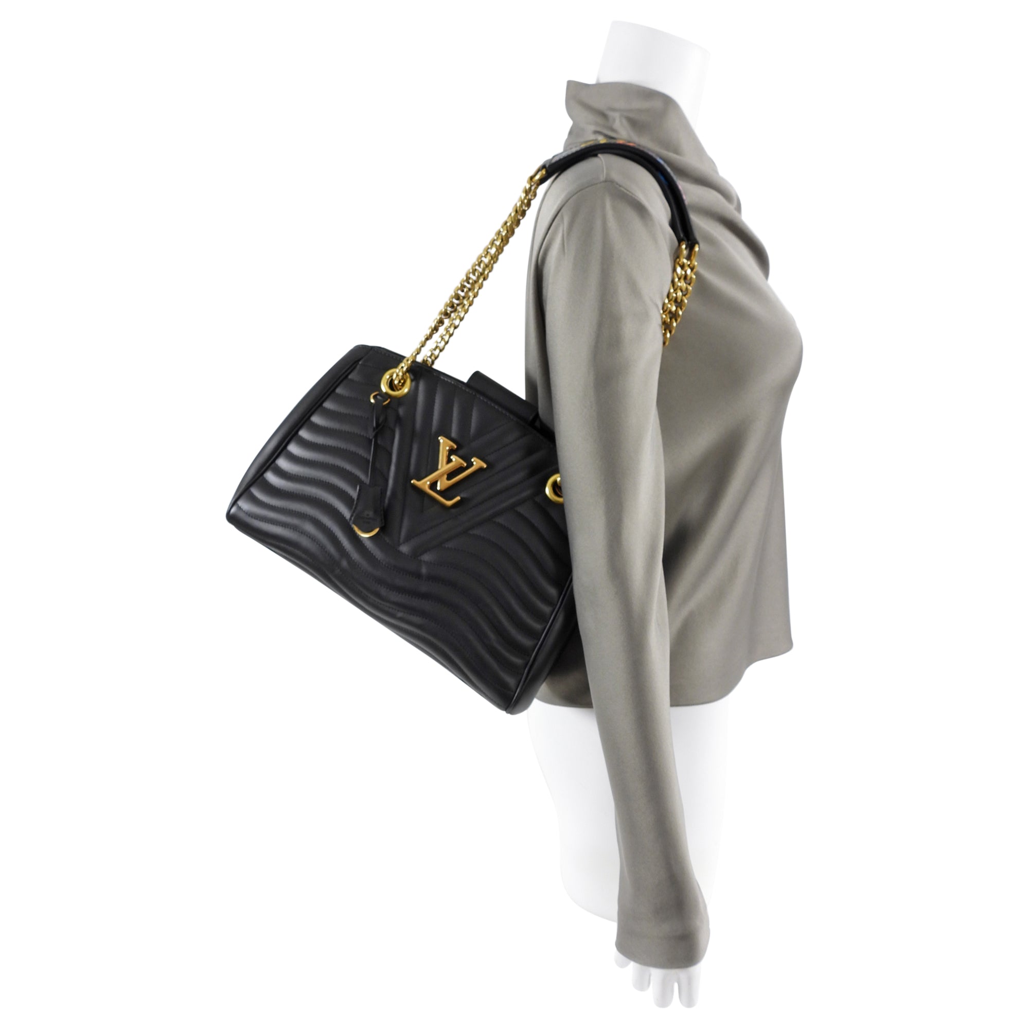 Louis Vuitton Black Quilted New Wave Chain Tote Bag