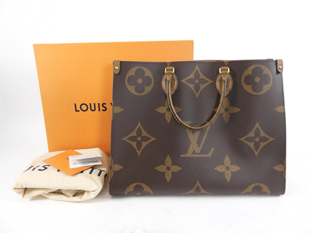 Louis Vuitton On The Go GM Monogram Giant Brown Tote Bag