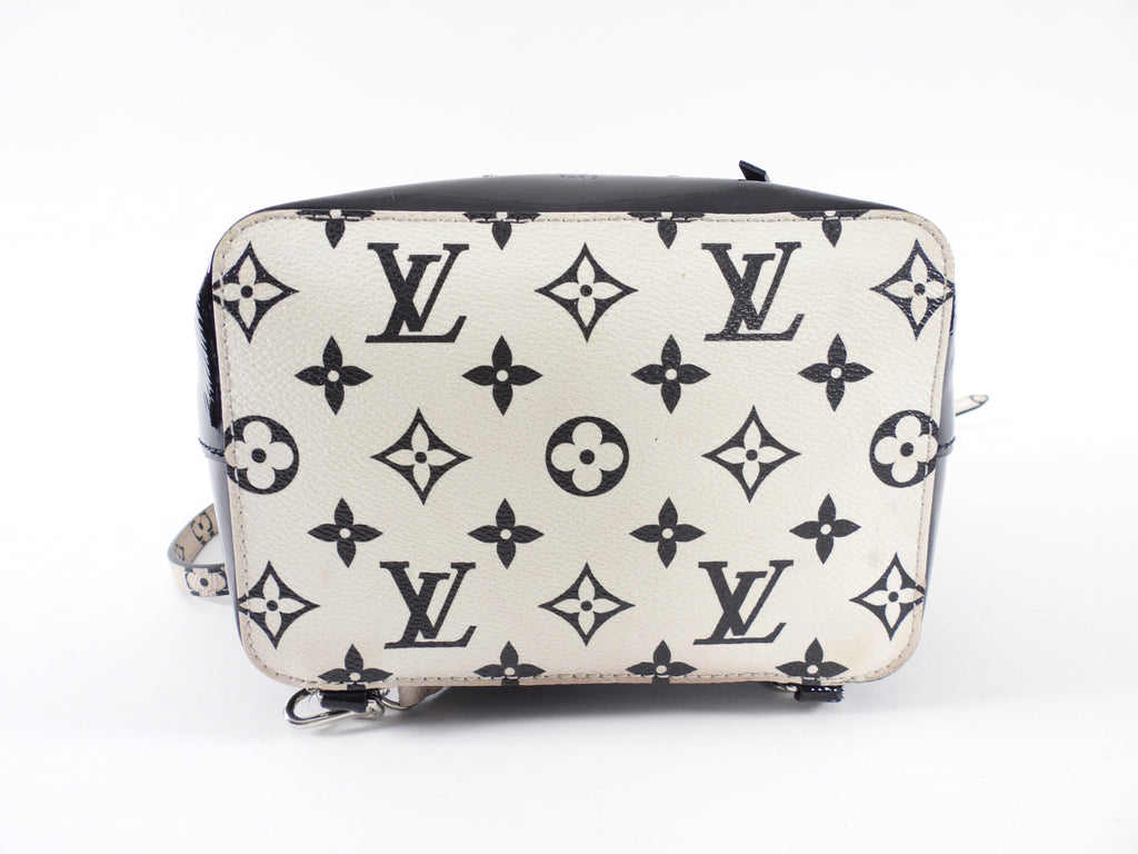 Louis Vuitton Black and White Patent Hot Springs Backpack
