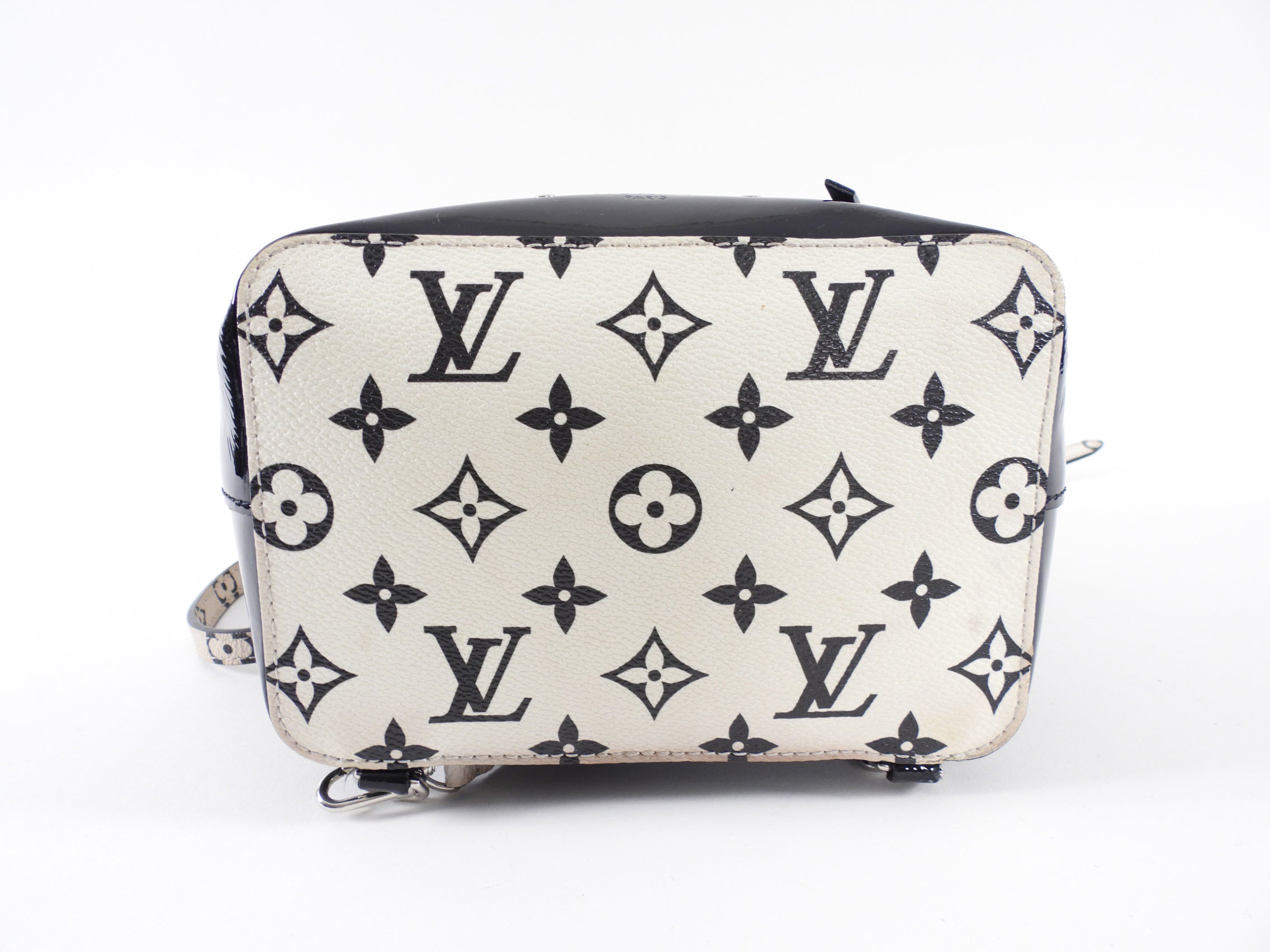 Louis Vuitton Black and White Patent Hot Springs Backpack