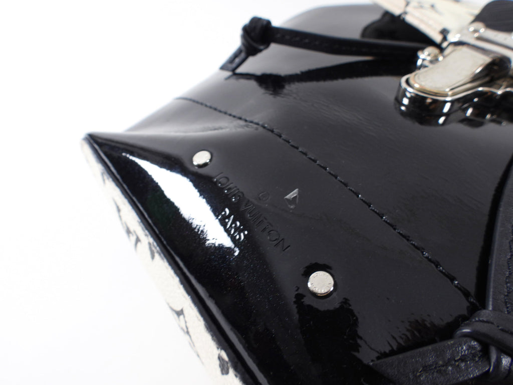 Louis Vuitton Black and White Patent Hot Springs Backpack